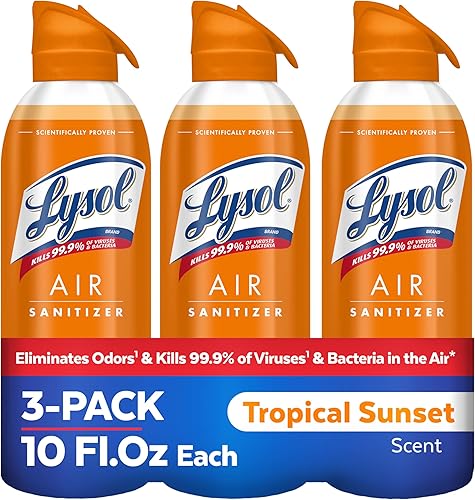Miniatura 42 de Lysol Paquete que contiene 2 aerosoles desinfectantes Lysol para superficies duras y suaves, lino crujiente, 19 onzas líquidas + Lysol Air Sanitizer