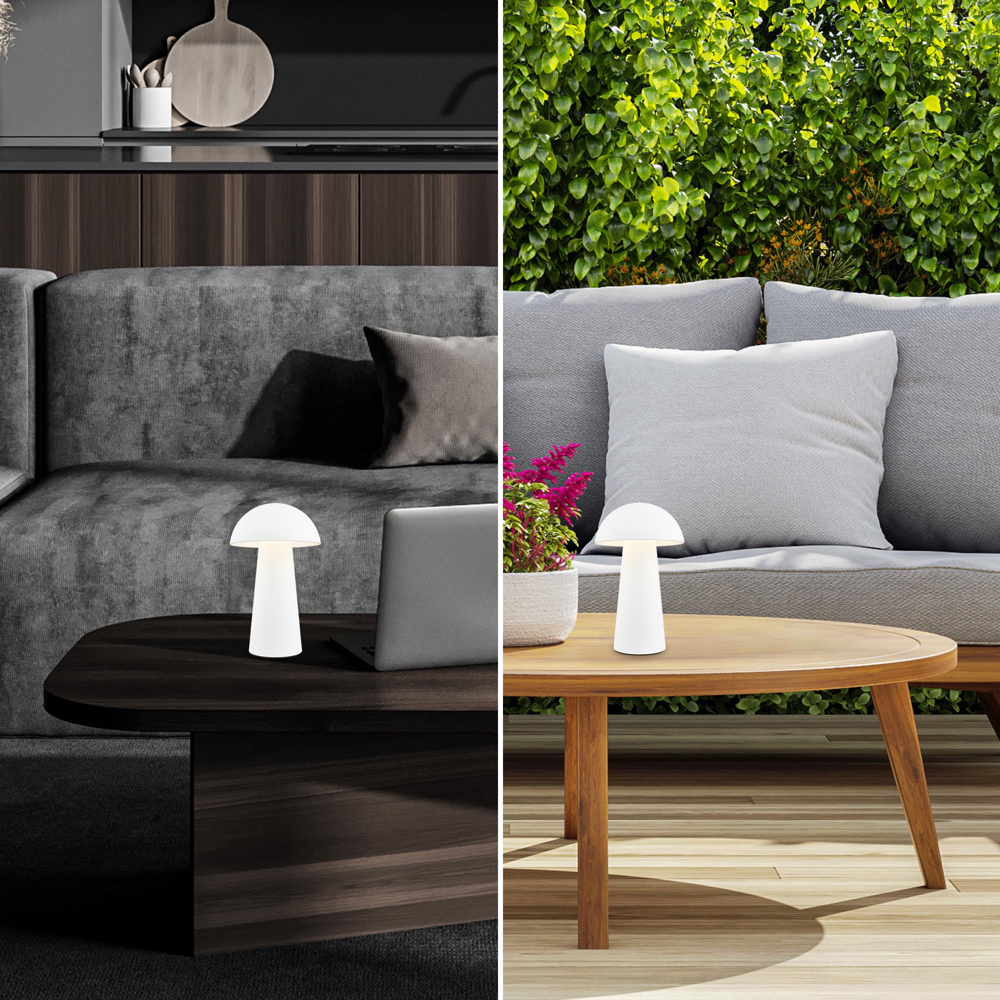Briloner, LED Mini Table Lamp, Rechargable Lamp, Night Light, Dimmable Mushroom Lamp, Touch Bedside Lamps, IP44 - Image 4