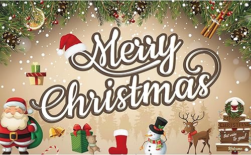 KatchOn, Cartel de Feliz Navidad extra grande – 72 x 44 pulgadas | Fondo de Feliz Navidad para decoraciones de Navidad | Cartel de pared de Navidad