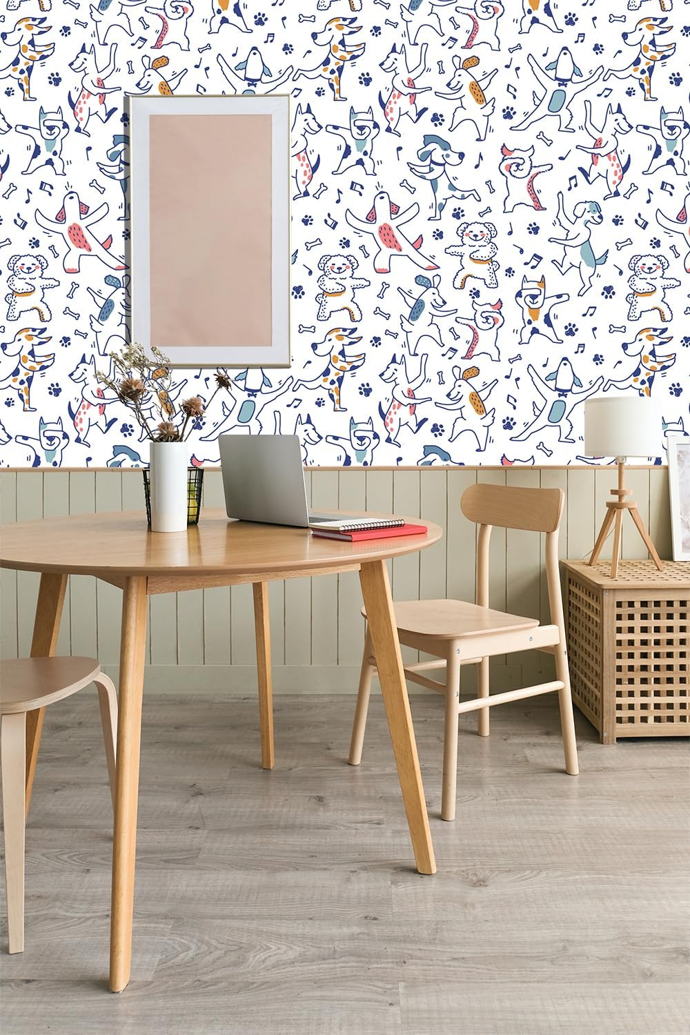 Peel and Stick Wallpaper, Vintage Dog Design, Self-Adhesive, Removable, for Decorative Bedroom Bathroom Home Wall (17.3"x118")