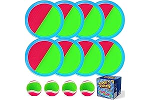 Ayeboovi Eastern Gifts for Kids, 8 Paddles and 4 Balls Catch Ball Set