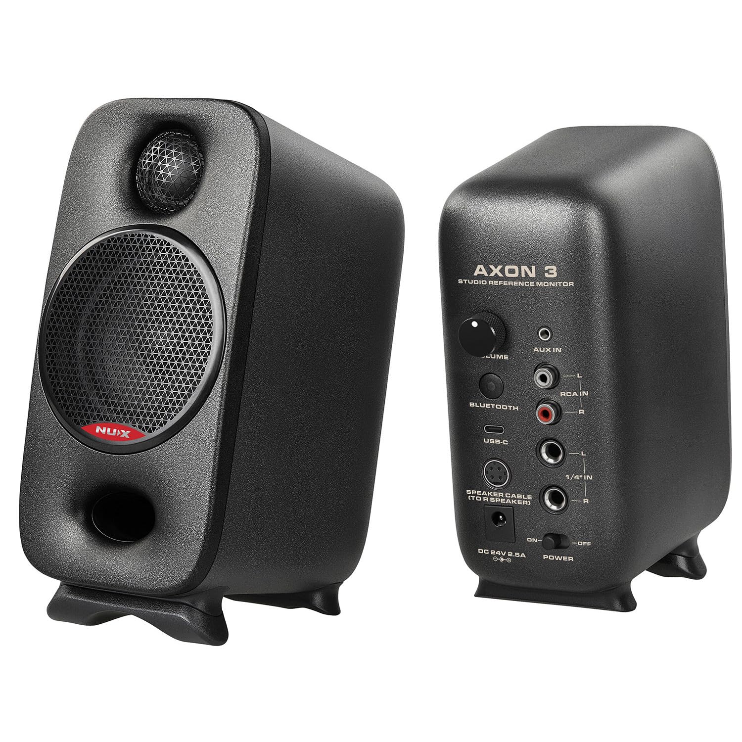 Nu-X | Axon 3 Nearfield Moniteurs de Studio | Haut-parleurs compacts de qualité de référence pour Le mixage et la Surveillance | Bluetooth, Interface Audio USB-C, contrôle de pièce DSP
