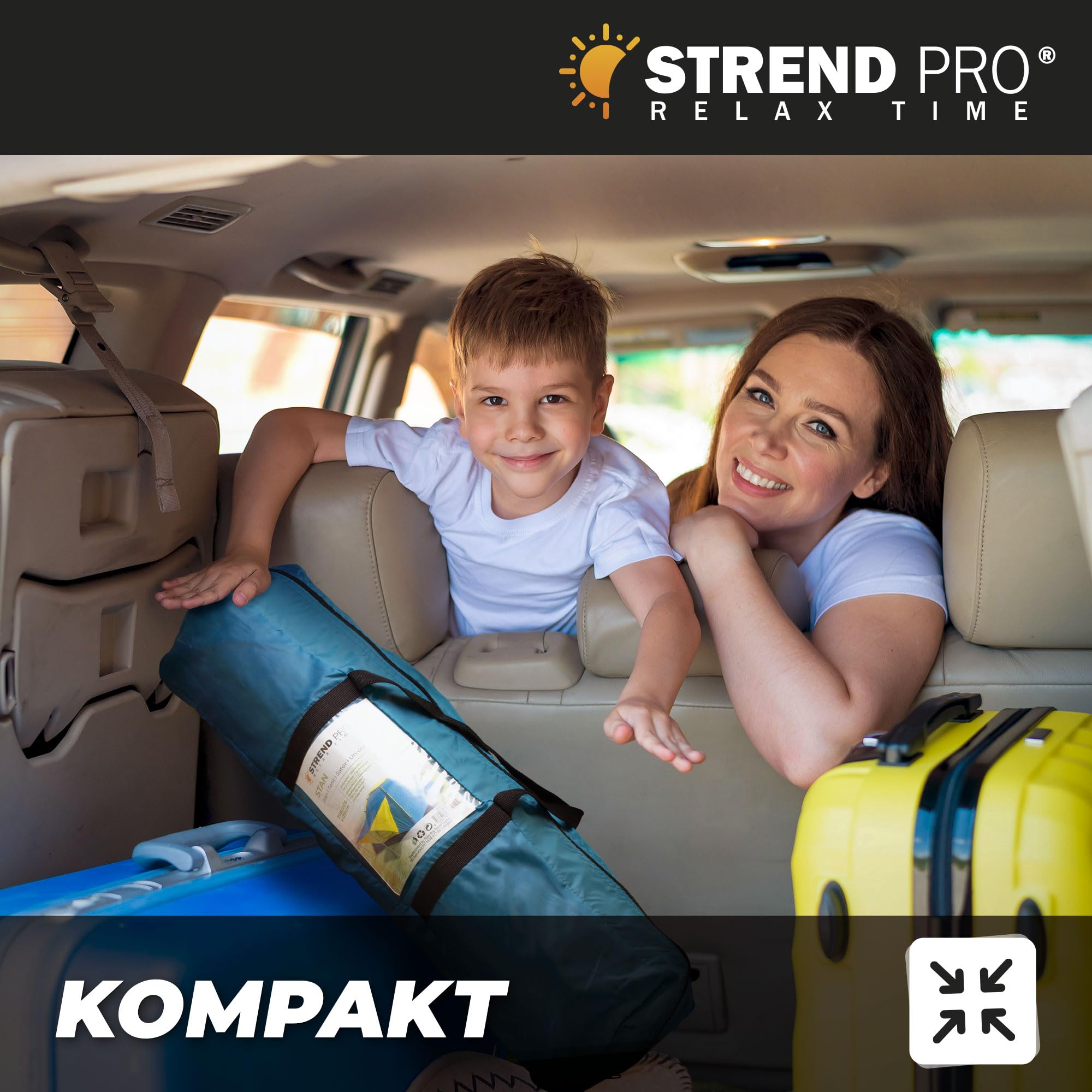 STREND PRO Campingzelt 4 Personen 205x205x120 cm – Zelt MIT VORZELT - Wurfzelt mit Markise, Kuppelzelt Wasserdicht, großes Zelt für Urlaub & Festival