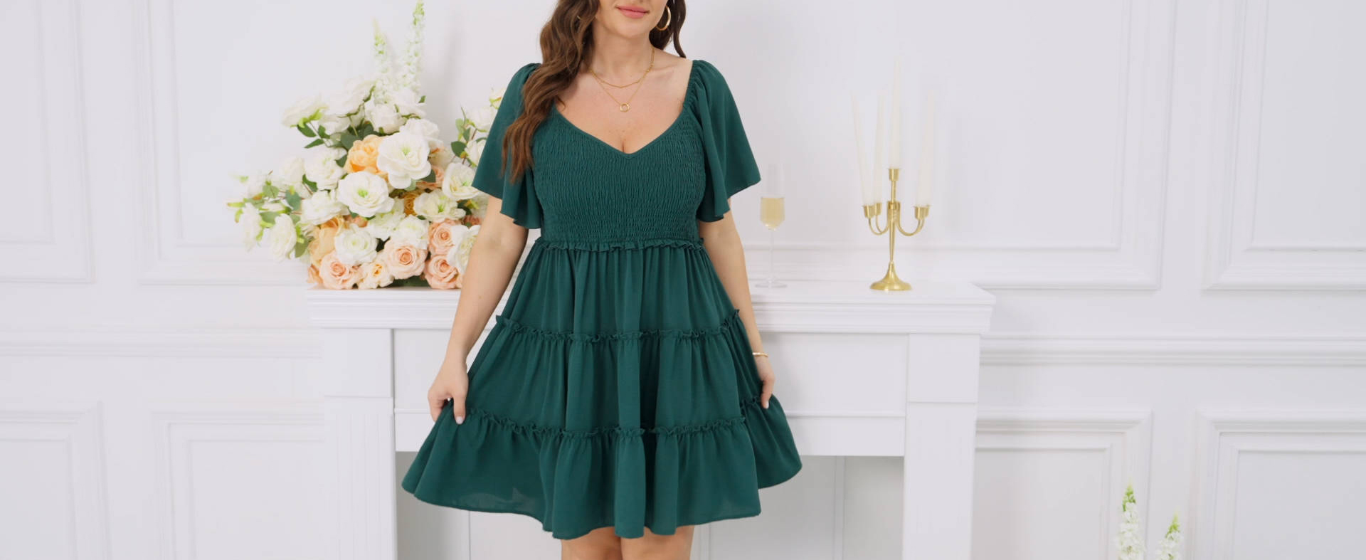 sweetheart neck tiered ruffle cotton dress 7097944