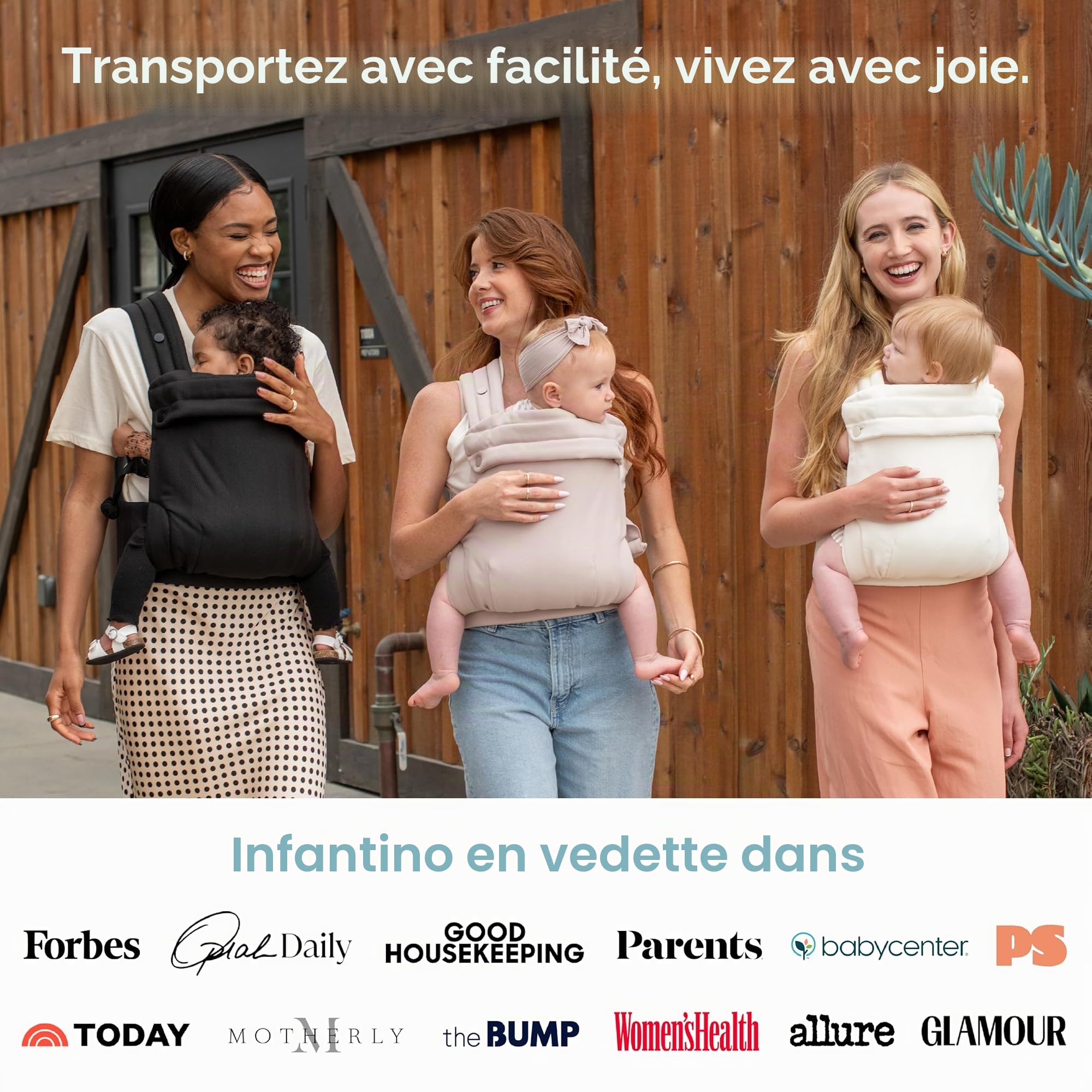 Infantino Honey Blossom Porte-Bébé Ergonomique Maille Respirante, 3,2–18,1 kg, Position en M, Assise Réglable, Moon Beam
