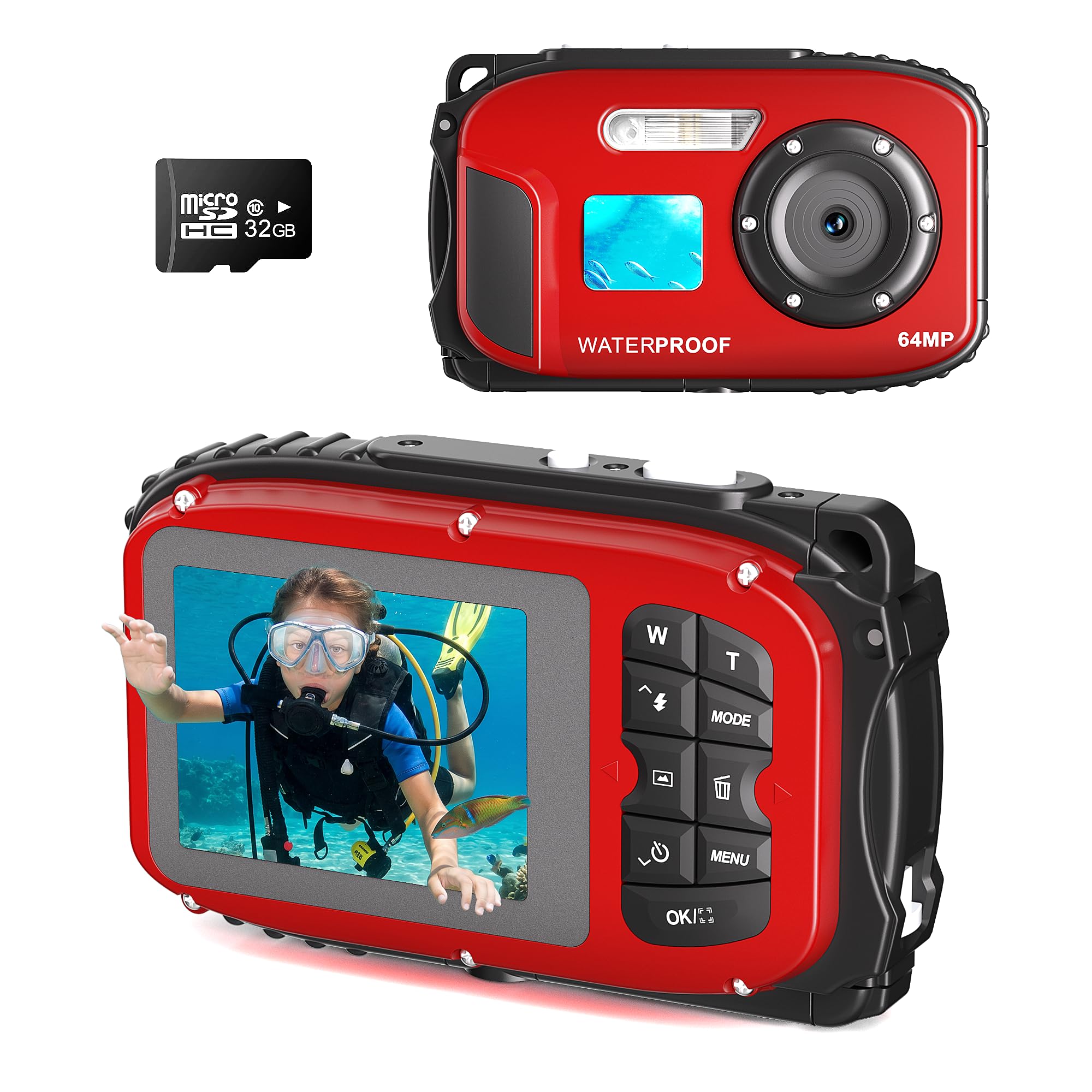 Floating Underwater Camera for Kids, Digital Camera with 32GB SD Card