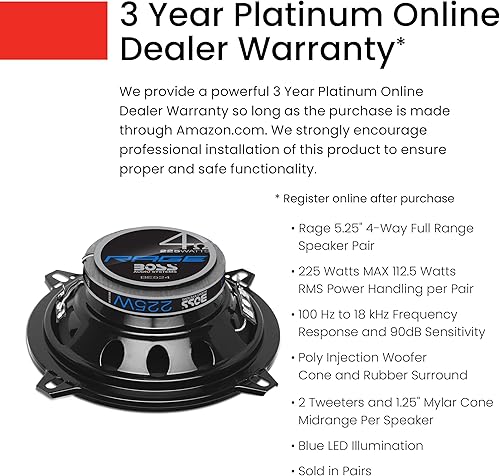 Miniatura 3 de BOSS Audio Systems BE654 - Altavoces para automóvil de 65 pulgadas 300 vatios de potencia por par 150 vatios cada uno rango completo 4 vías se