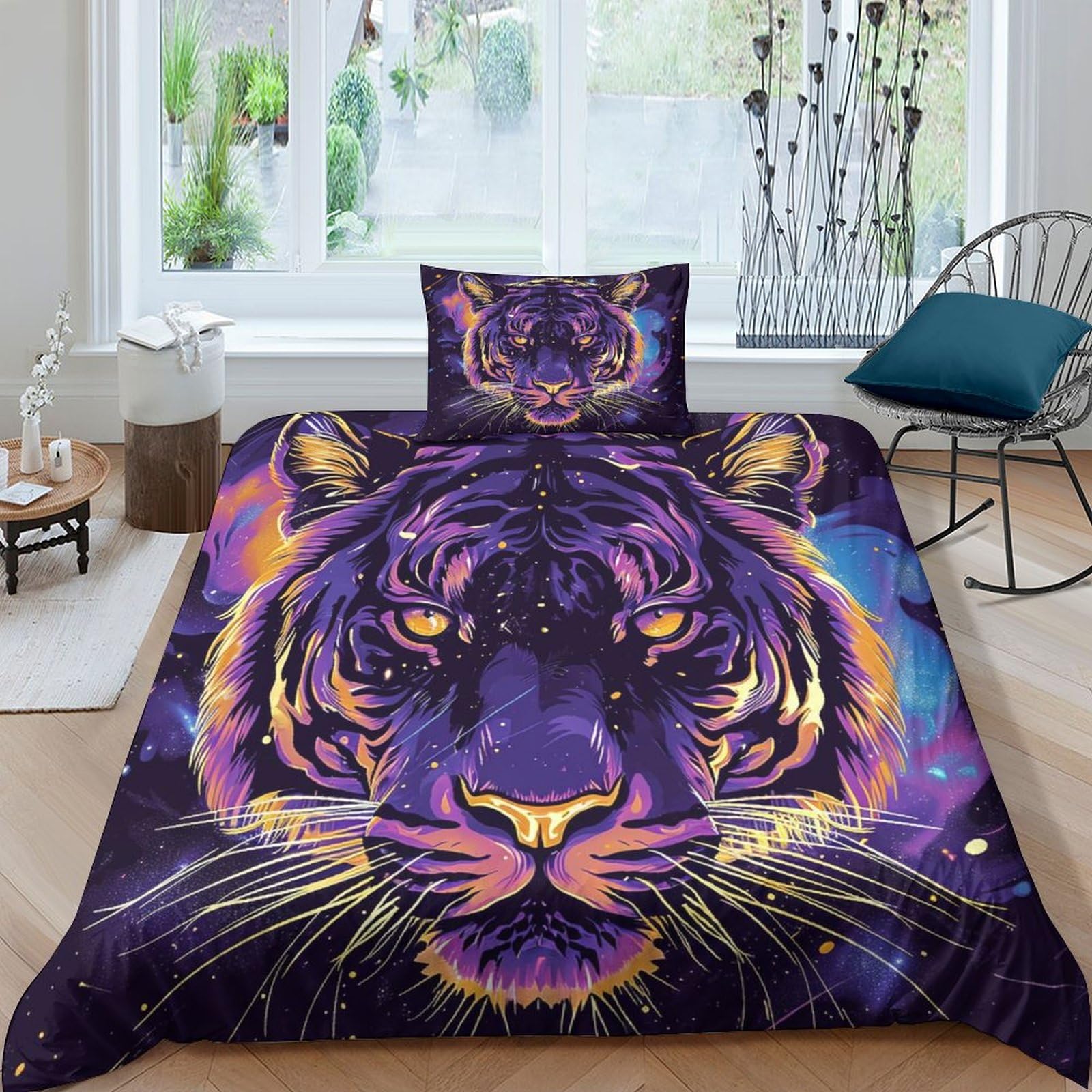 Housse de couette tigre microfibre douce anti-transpiration