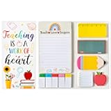 Xqumoi Teaching is A Work of Heart Sticky Notes Set Blackboard Self-Stick Note Pads Teacher Appreciation Gift Writing Memo Pads School Office Supplies
