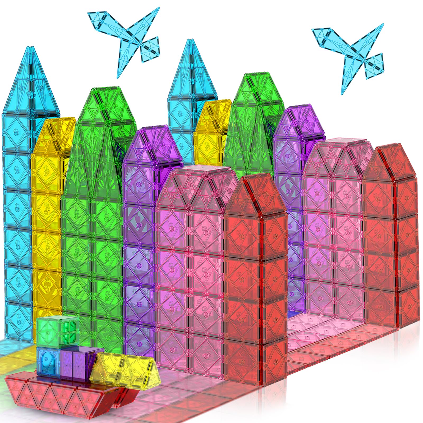 Zenzemwa Magnetische Fliesen Kinder Magnetbausteine: 36 Teile Magnetische Bausteine Magnetblöcke Magnetic Tiles Magnetspiele Magnet Spielzeug ab 3-12 Jahre Jungen und Mädchen