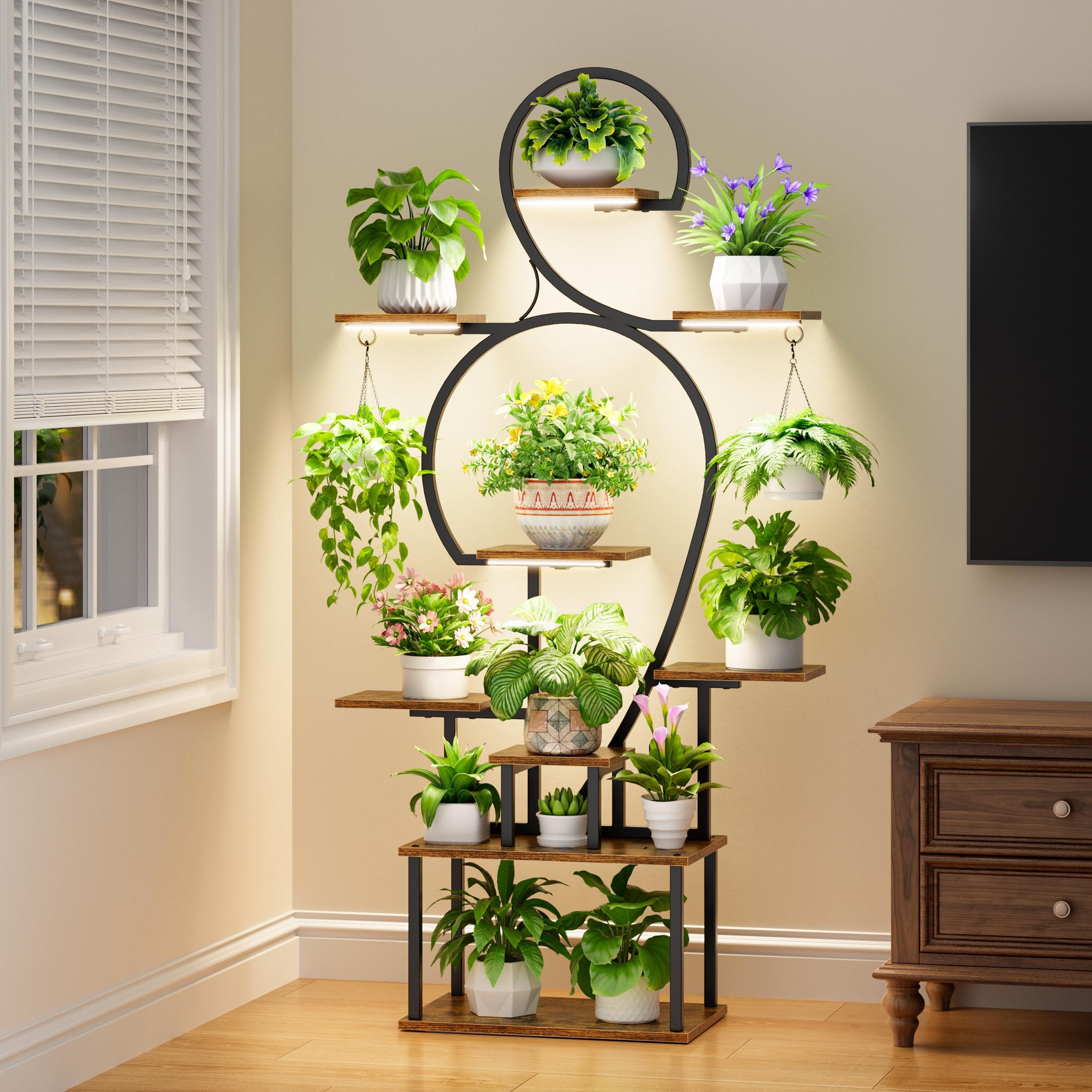 Amazon.com : POZILAN Plant Stand Indoor with Grow Lights, 63