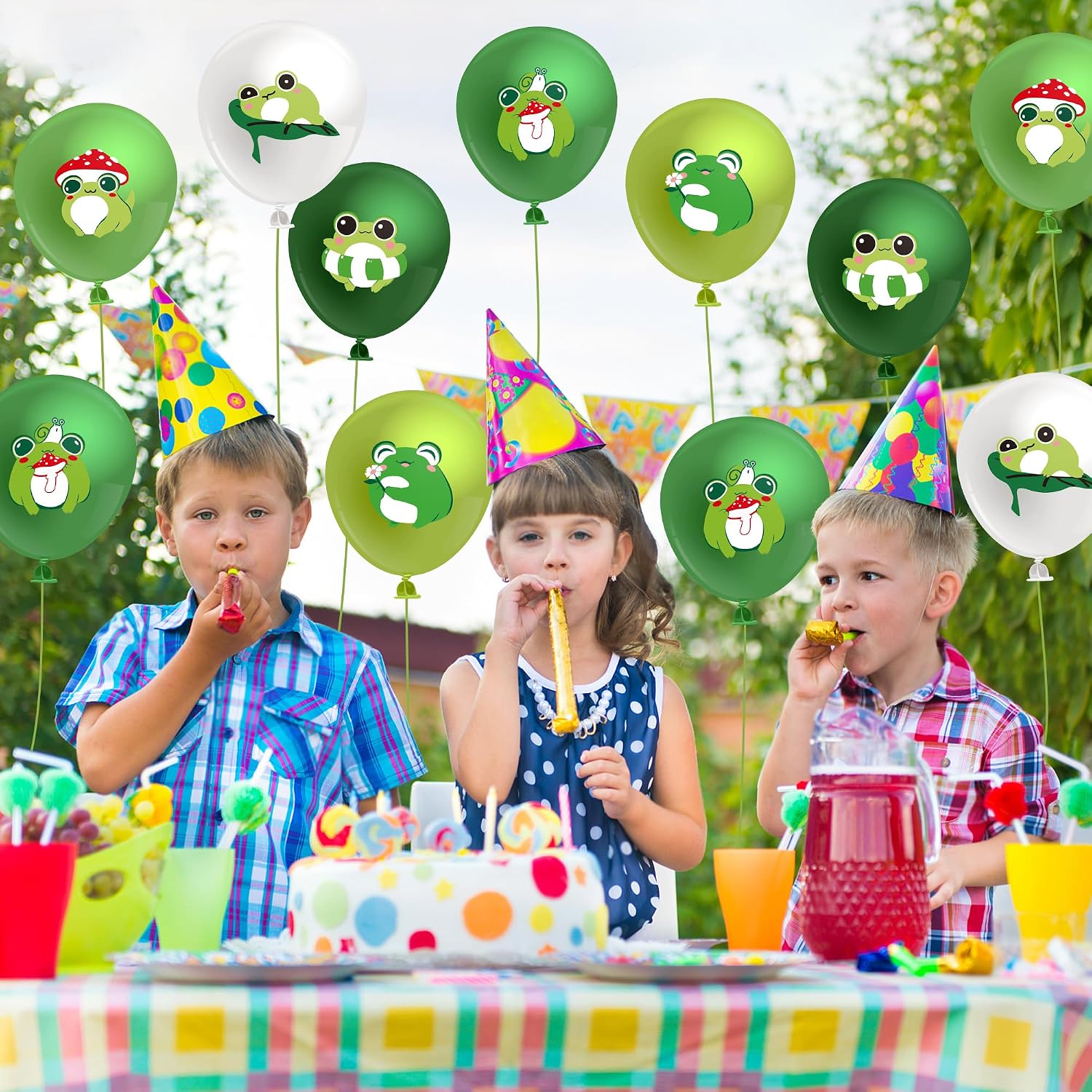 K1tpde Frog Party Balloons Decorations - 50PCS Cute Animal Latex Balloons Set for Kids Baby Shower Decoration Safari Animal Themed Garden Decor Frog Princess Theme Birthday Party Supplies