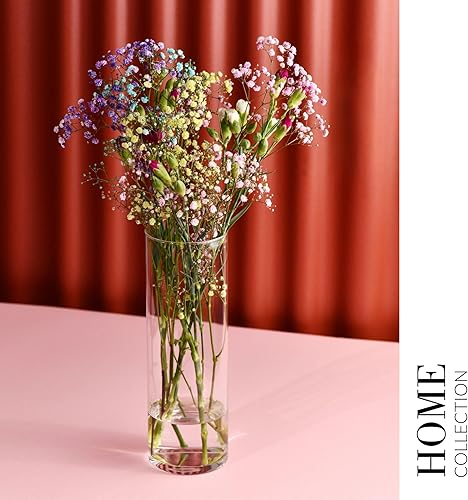 Miniatura 5 de Krosno Jarrón de flores, 11,8 x 3,9 pulgadas, decoración para el hogar japonés, centro de mesa, cristal cristalino, sin plomo, apto para