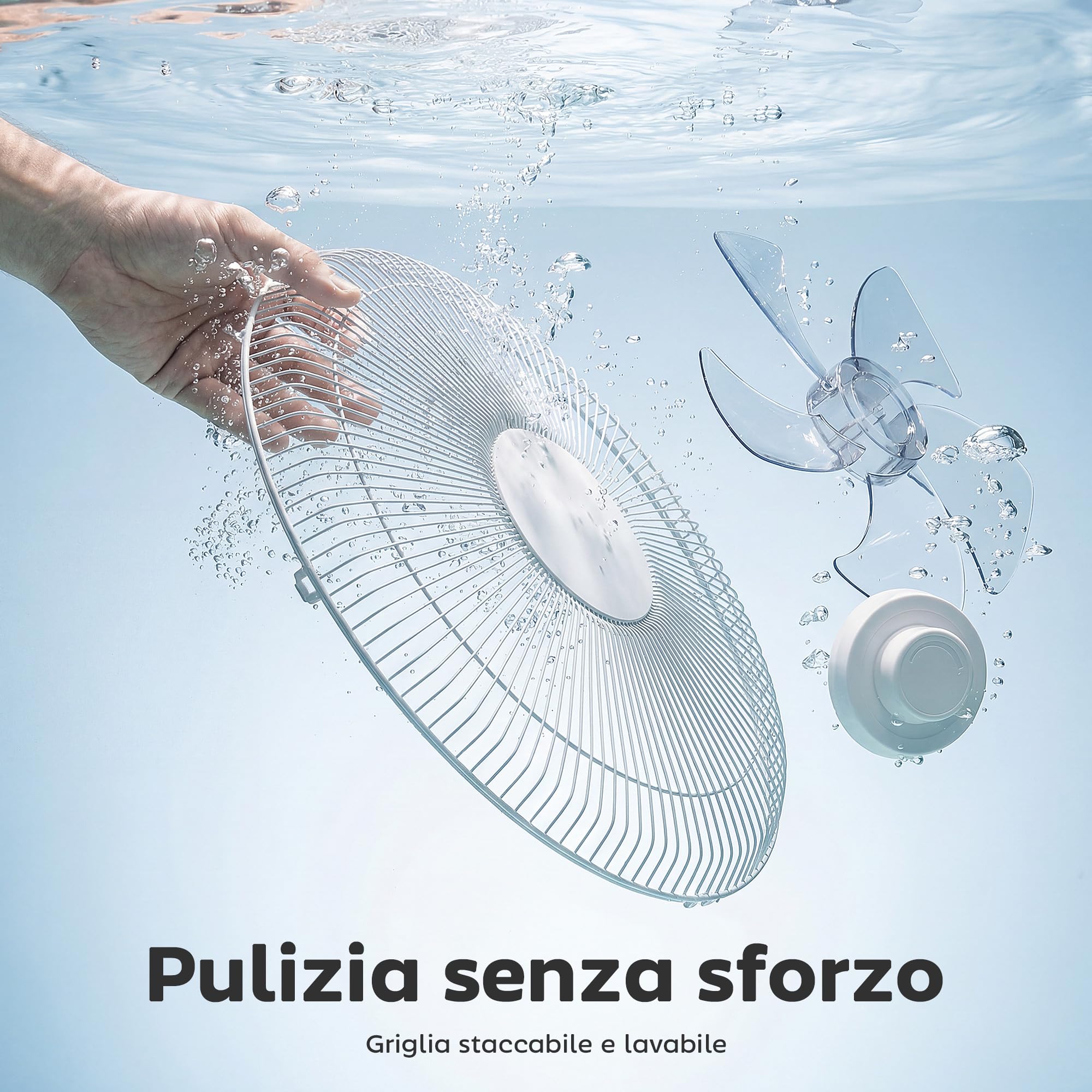 HOMCOM Ventilatore a Piantana 45 cm con Telecomando, 3 Velocità, Altezza Regolabile, Timer 15h, WIFI Controllo, Oscillante, Ventilatore da Terra per Camera, Bianco