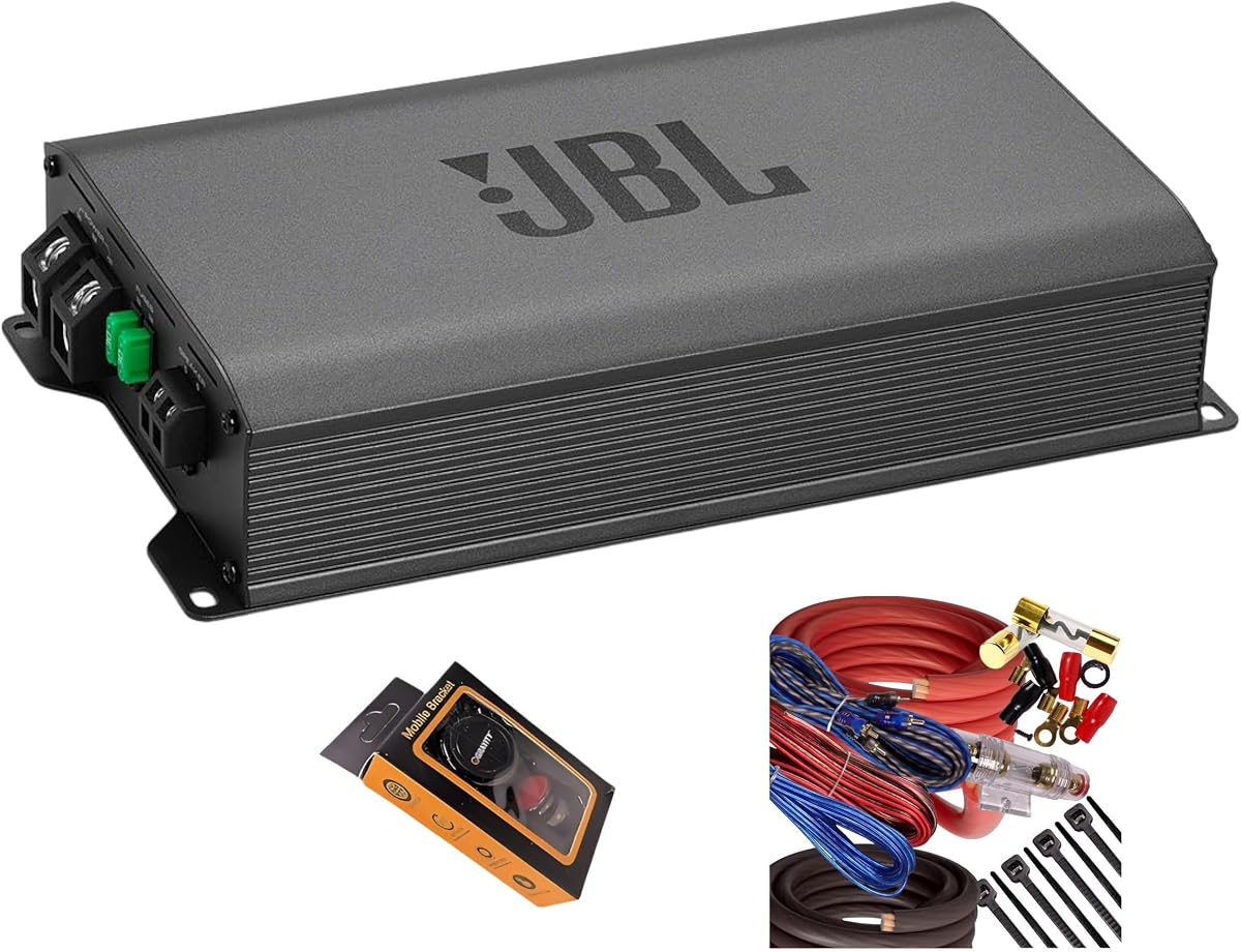 JBL Stage GT 50011 Mono Amplifier & Audio360 4 Gauge Wiring Kit Bundle - Compact Design, Comprehensive Protection, OEM Integration Ready