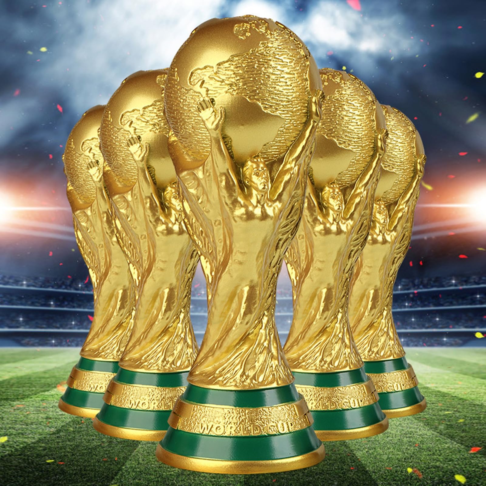 SpirWoRchlan Réplica Trofeo Copa del Mundo de Fútbol, Copa de Campeón de Resina para Aficionados, Recuerdo de Fútbol, Regalo Decorativo para Oficina, Bar, Fiesta