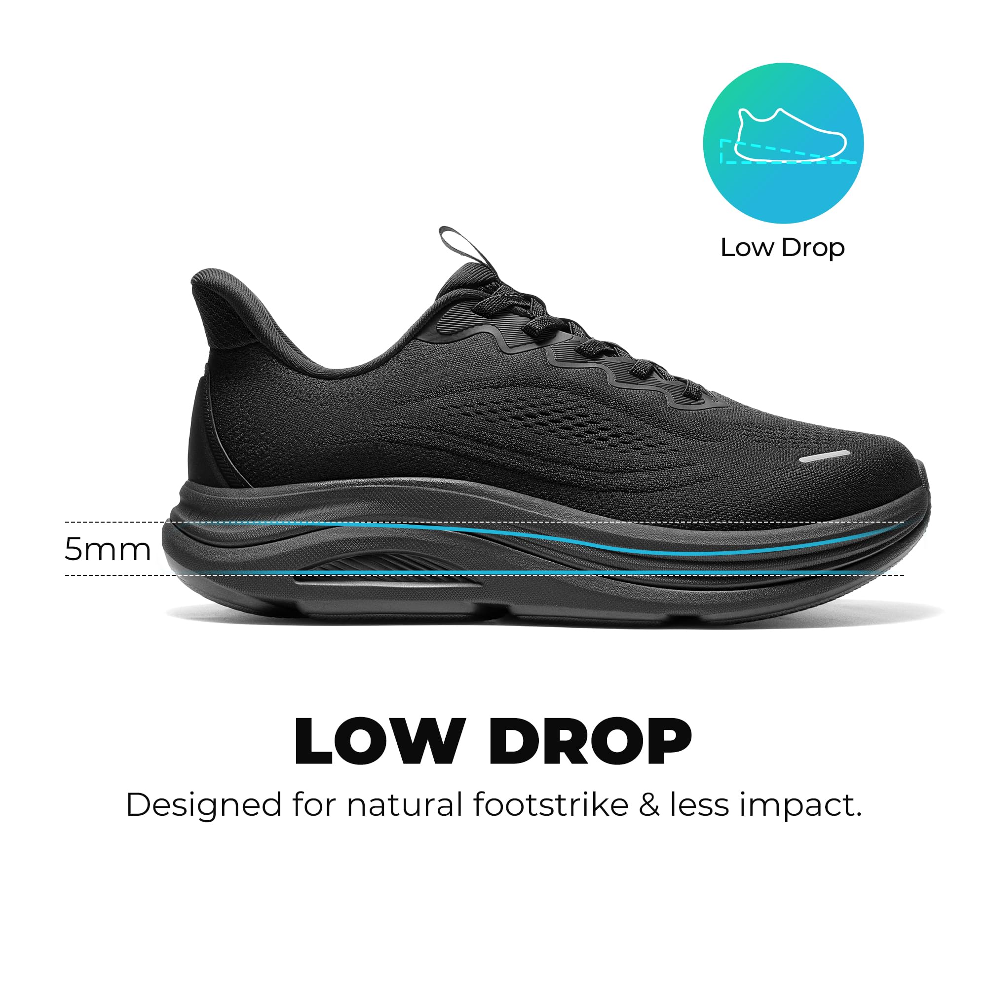 ALLSWIFIT Men's Slip On Wide Toe Box Walking Shoes Hands-Free Barefoot Cushion Running Tennis Arch Support Gym Workout Athletic Fashion Sneakers StediCloud — view 9