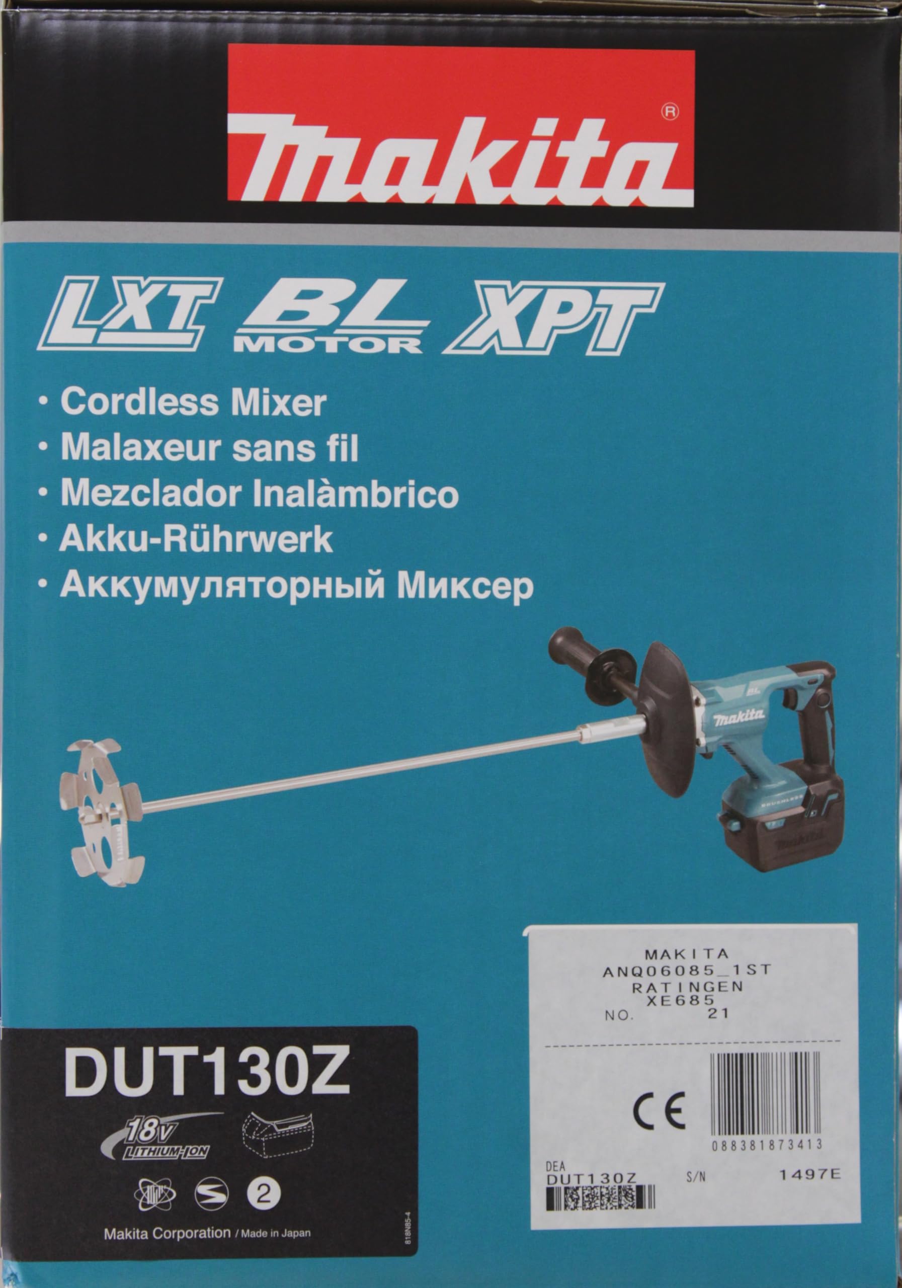 Agitateur sans fil Makita 18 V DUT130Z sans batteries ni chargeur