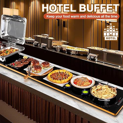 Miniatura 4 de Tapete de calentamiento para alimentos extragrande, bandejas de calentamiento eléctricas para bufés, fiestas, alimentos, control de temperatura,
