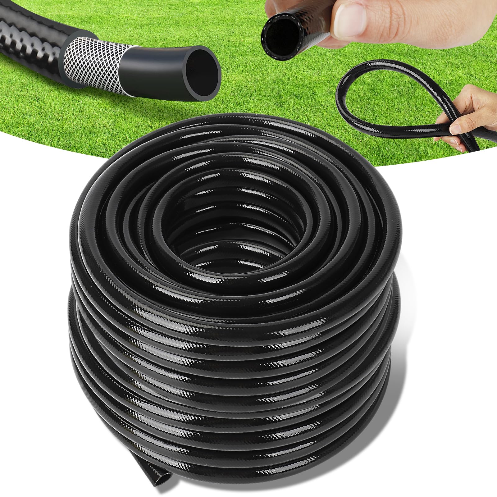 Photo 1 of 1/2 Inch Irrigation Tubing, 100FT Drip Irrigation Tubing for Garden, Flexible Poly Drip Irrigation Hose for Raised Beds, Greenhouse, Lawn, Yard Watering System