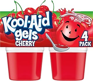 Kool-Aid Gels Cherry Jell-O Ready-to-Eat Gelatin Snacks (24 ct Pack, 6 Packs of 4 Cups)