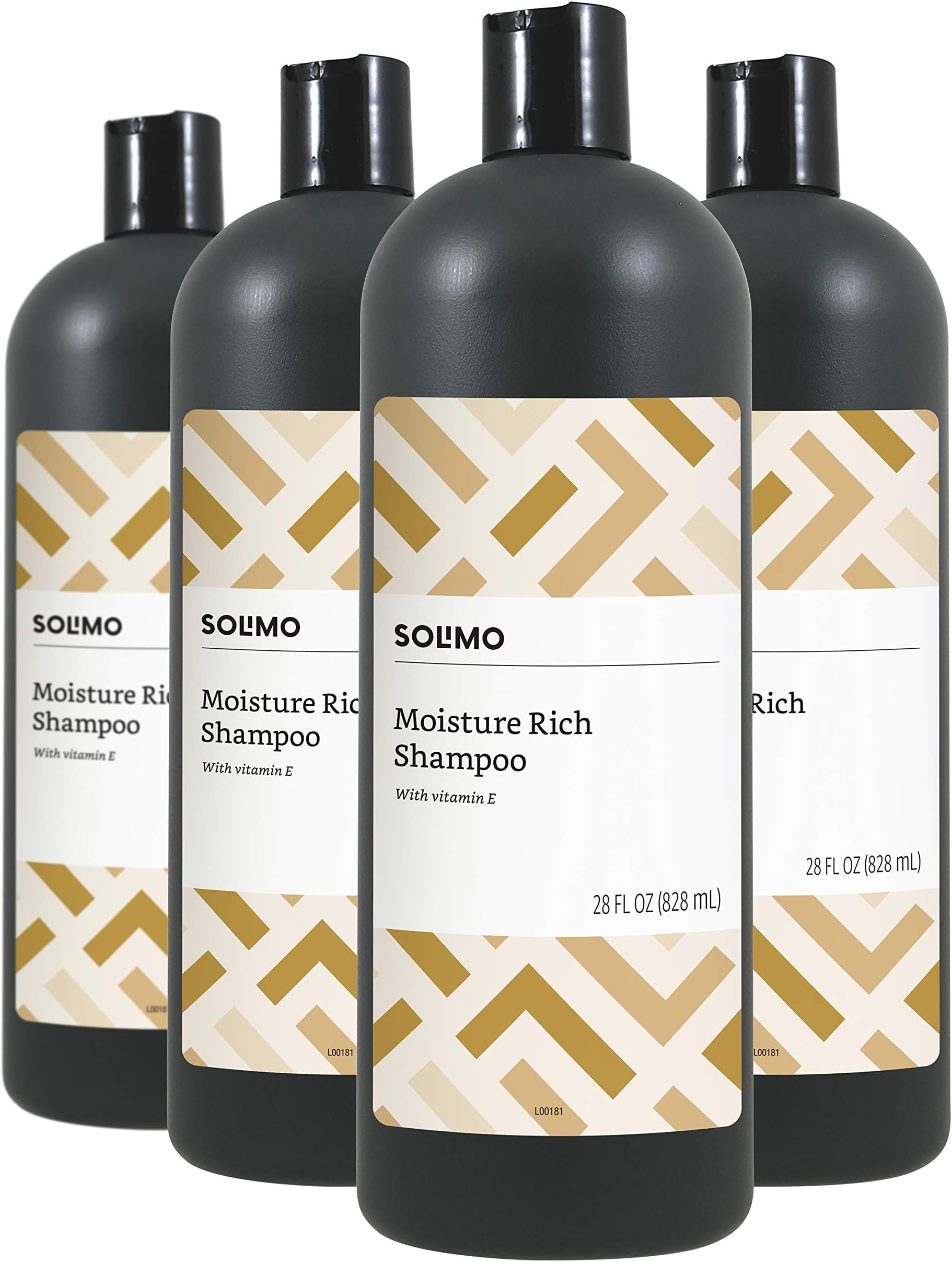 Amazon Brand - Solimo Moisture Rich Shampoo, 28 Fluid Ounce (Pack of 4)