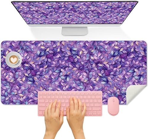 Miniatura 18 de Britimes Alfombrilla de Escritorio Rosa Oro Rosa Dorado Negro Antideslizante de Cuero PU Grande para Teclado y Ratón Accesorios de Escritorio de oro