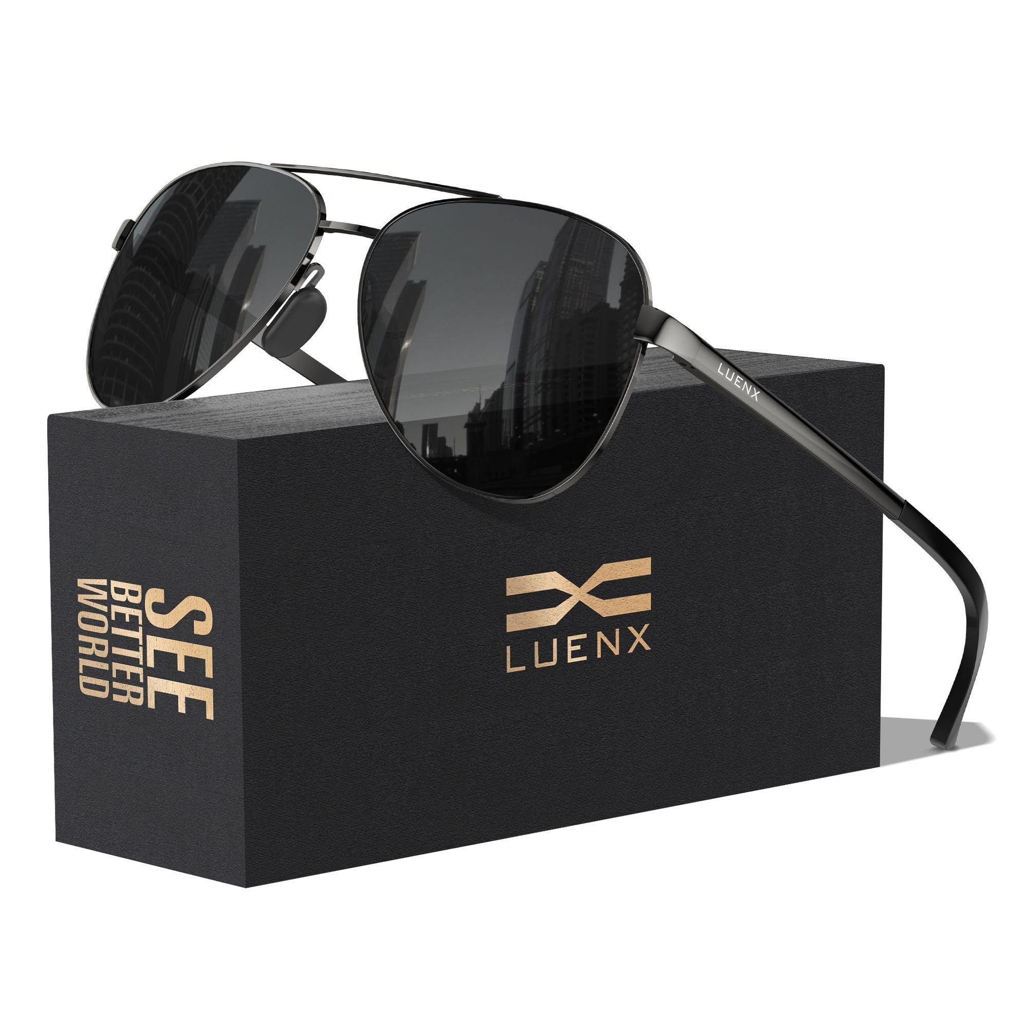 Aviator Sunglasses for Men Women Polarized - UV400 Protection, Stylish Shades, Driving, Outdoor Activities