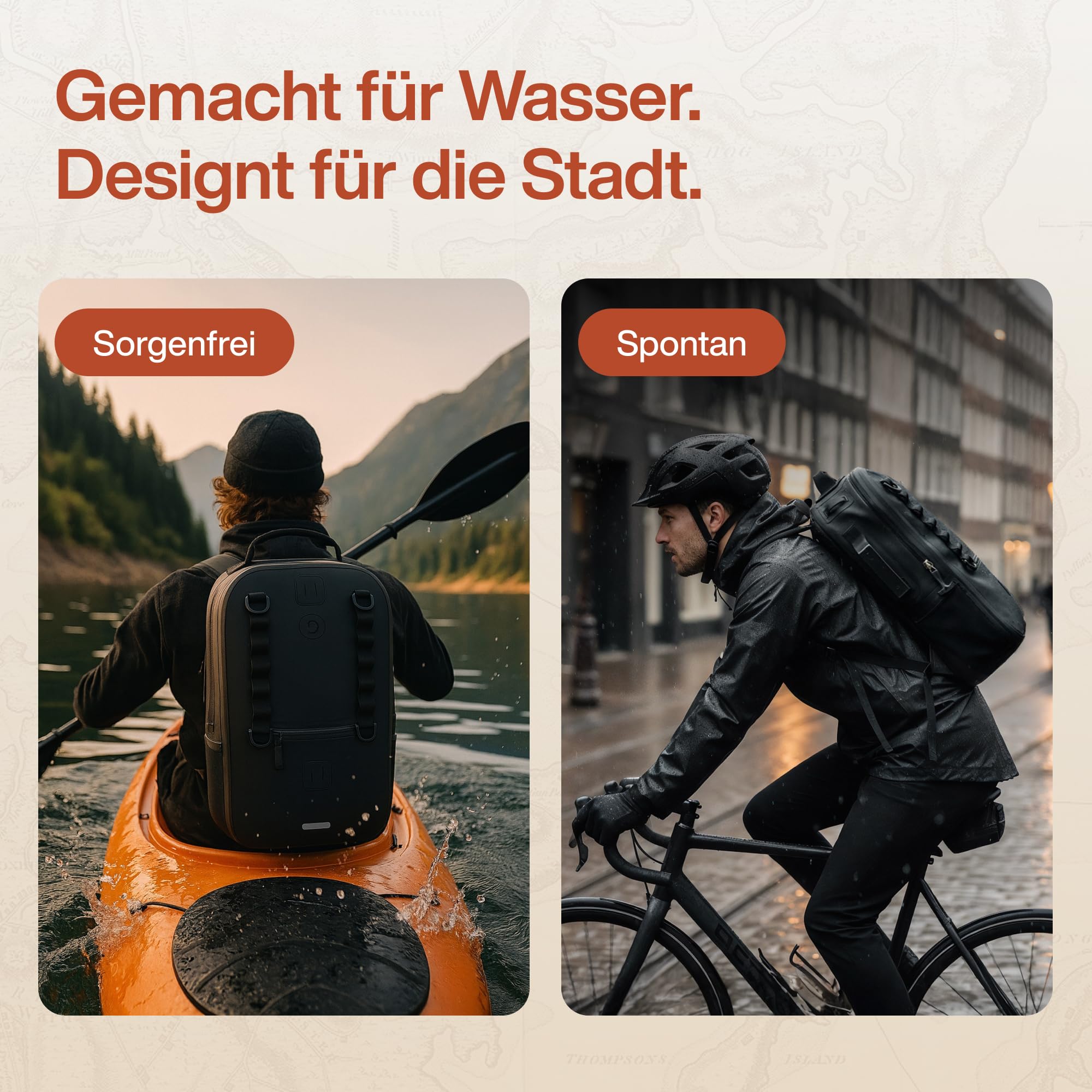 Travel Dude Wasserdichter Rucksack 15L – Dry Bag Rucksack für Herren, Rolltop Seesack mit airtight Zipper – Wasserdichter Fahrradrucksack, Strandrucksack & Wanderrucksack