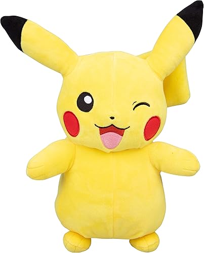 Pokemon Pikachu - Peluche grande de 12 pulgadas, con licencia oficial, figura de generación 1, auténtico juguete de peluche suave, regalo de Navidad
