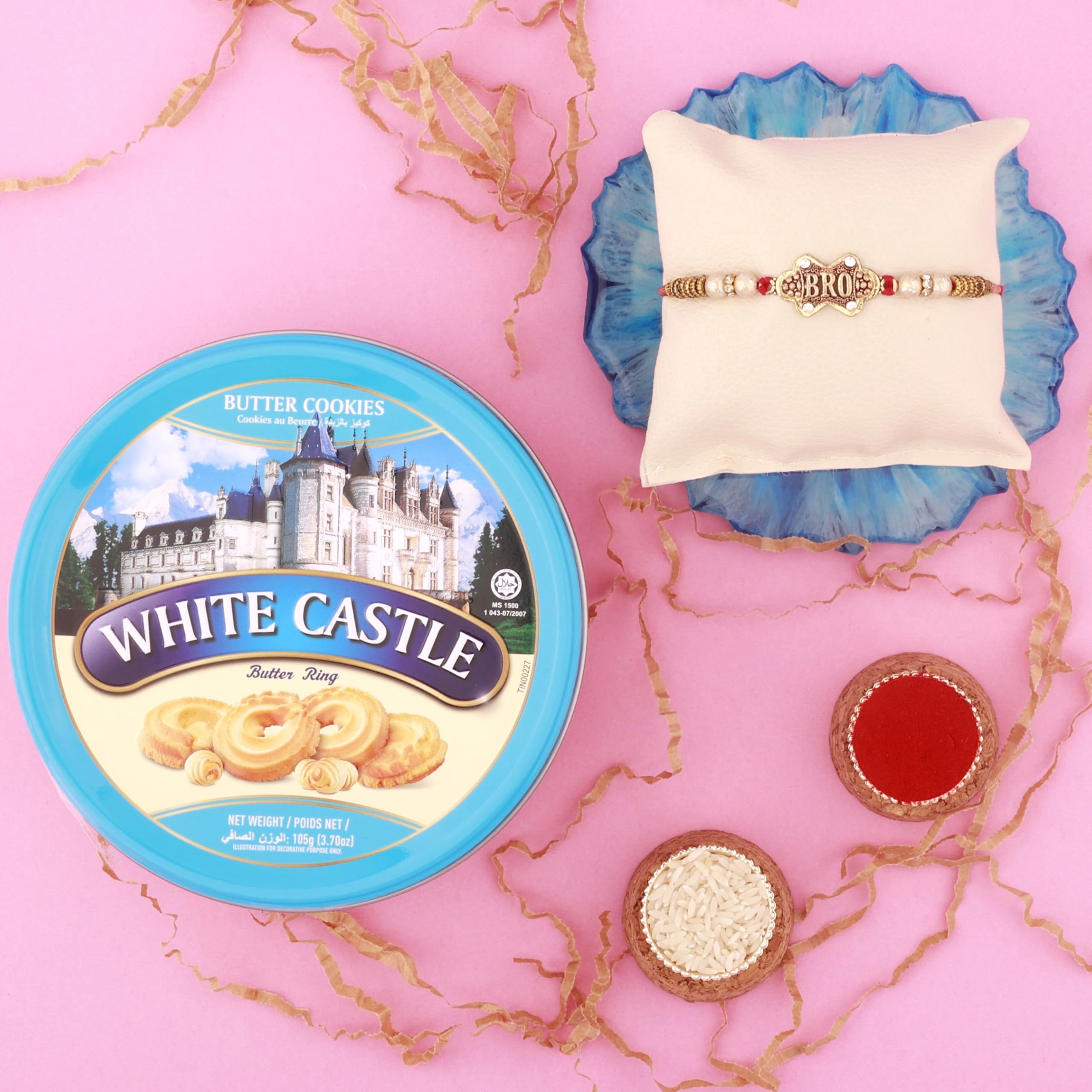 SFU E Com Bro Rakhi And Festive Butter Ring Cookies | Rakhi Gift For Brother | Rakhi Chocolate Gift | 017