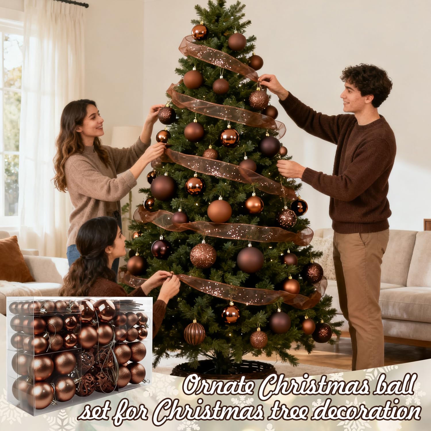 Lot de 101 boules de Noël