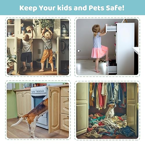 Miniatura 7 de Armarios a prueba de bebés, cerraduras deslizantes para bebés, cerraduras de seguridad ajustables en forma de U, pestillo de gabinete a prueba de
