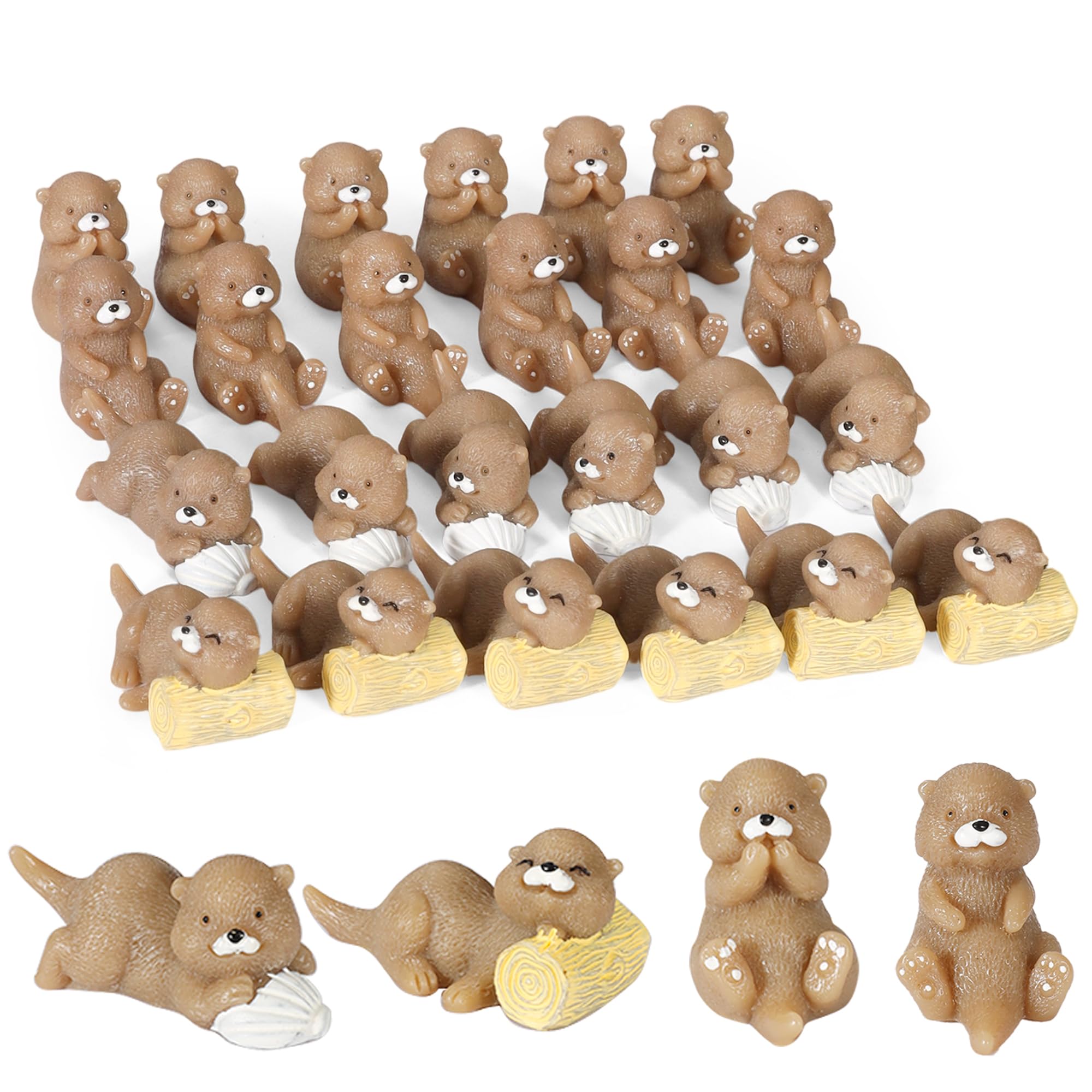 Photo 1 of LIGHUFEIC 24 Pcs Miniature Otters Figurines Small Otter Toys for Decorative Garden Moss Landscapes,Fairy Gardens, Dollhouses,Birthday Cake Toppers,Cute Animal Shaped Statues & Cartoon Crafts