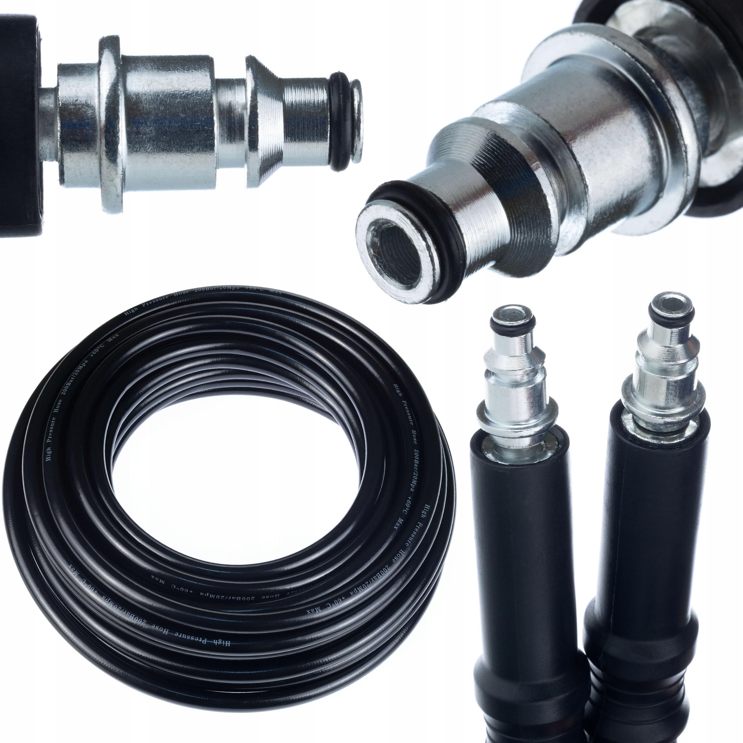Rosfix Pistola Alta Pressione VARIO con Tubo 8m – Ugello Regolabile, Click/Quick Connect | ricambio per idropulitrice Bosch, AR, Black&Decker, Michelin | Accessorio Lavaggio