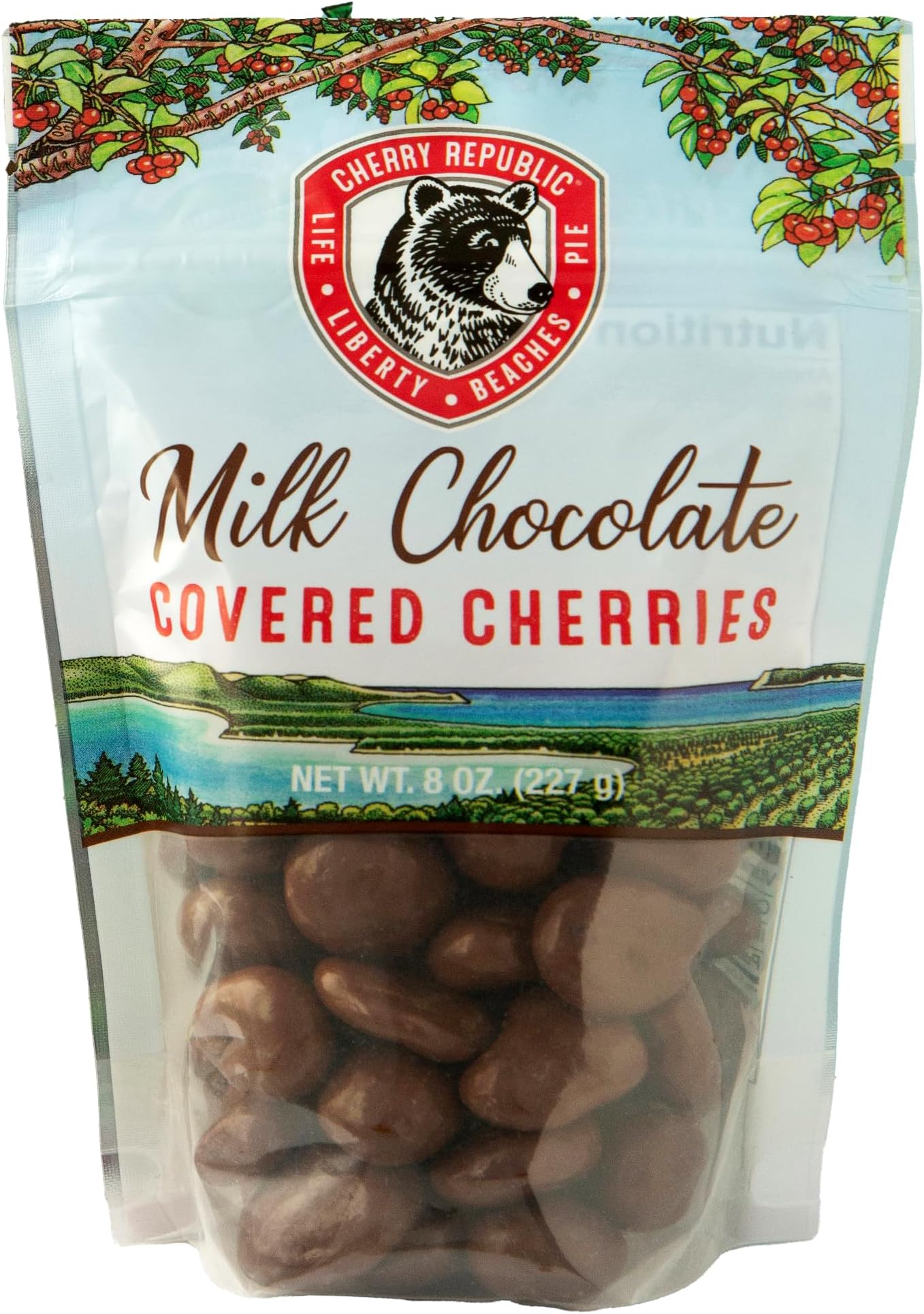 Cherry Republic Milk Chocolate Covered Cherries - Michigan Montmorency Dried Tart Cherries With Milk Chocolate - Single 8 oz. Bag