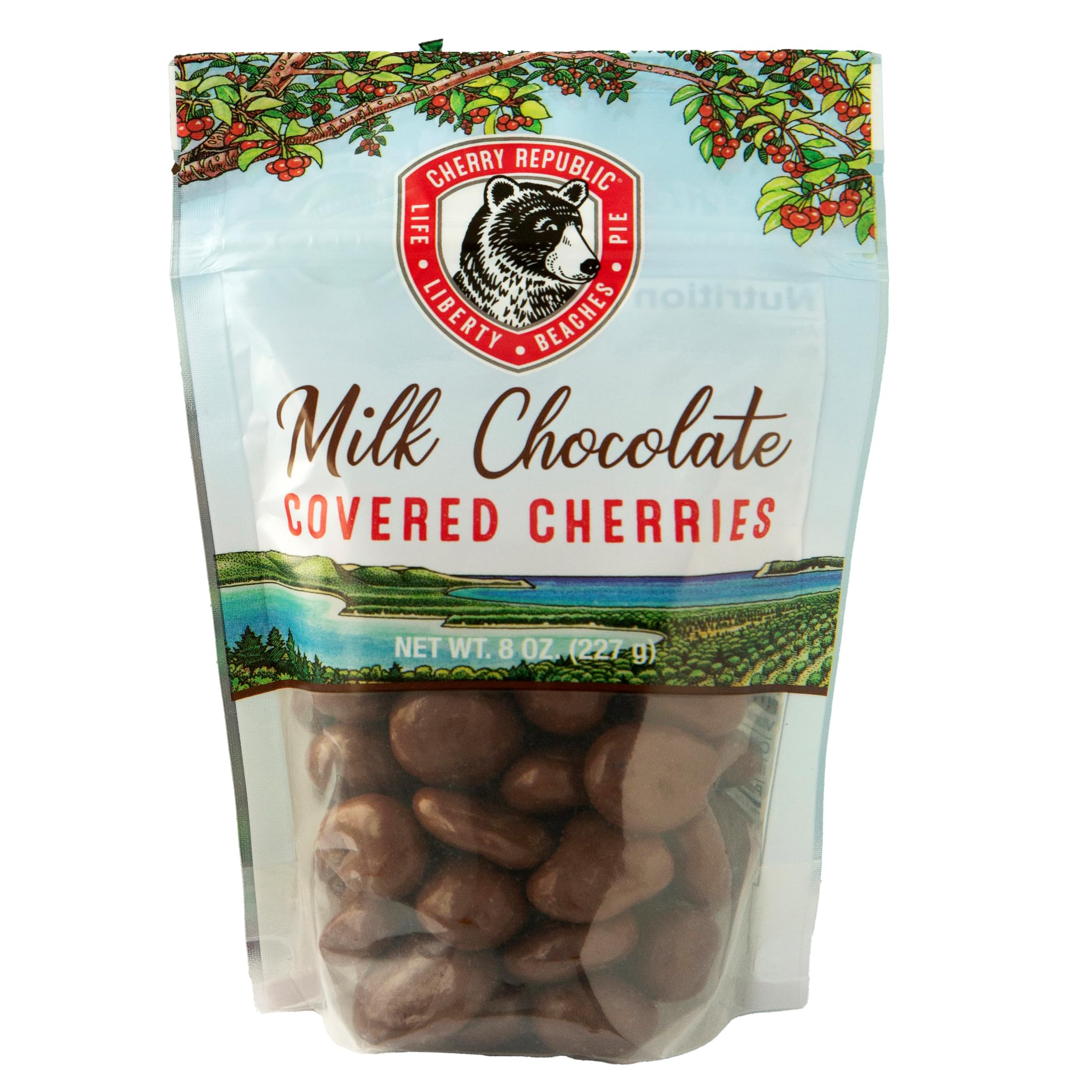 Cherry Republic Milk Chocolate Covered Cherries - Michigan Montmorency Dried Tart Cherries With Milk Chocolate - Single 8 oz. Bag