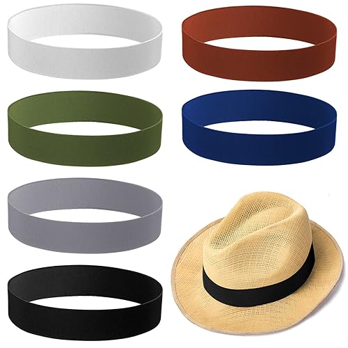 6 bandas elásticas para sombrero para mujer, banda de sombrero de vaquero para hombres, accesorios de sombrero de paja de Panamá, 6 colores (colores