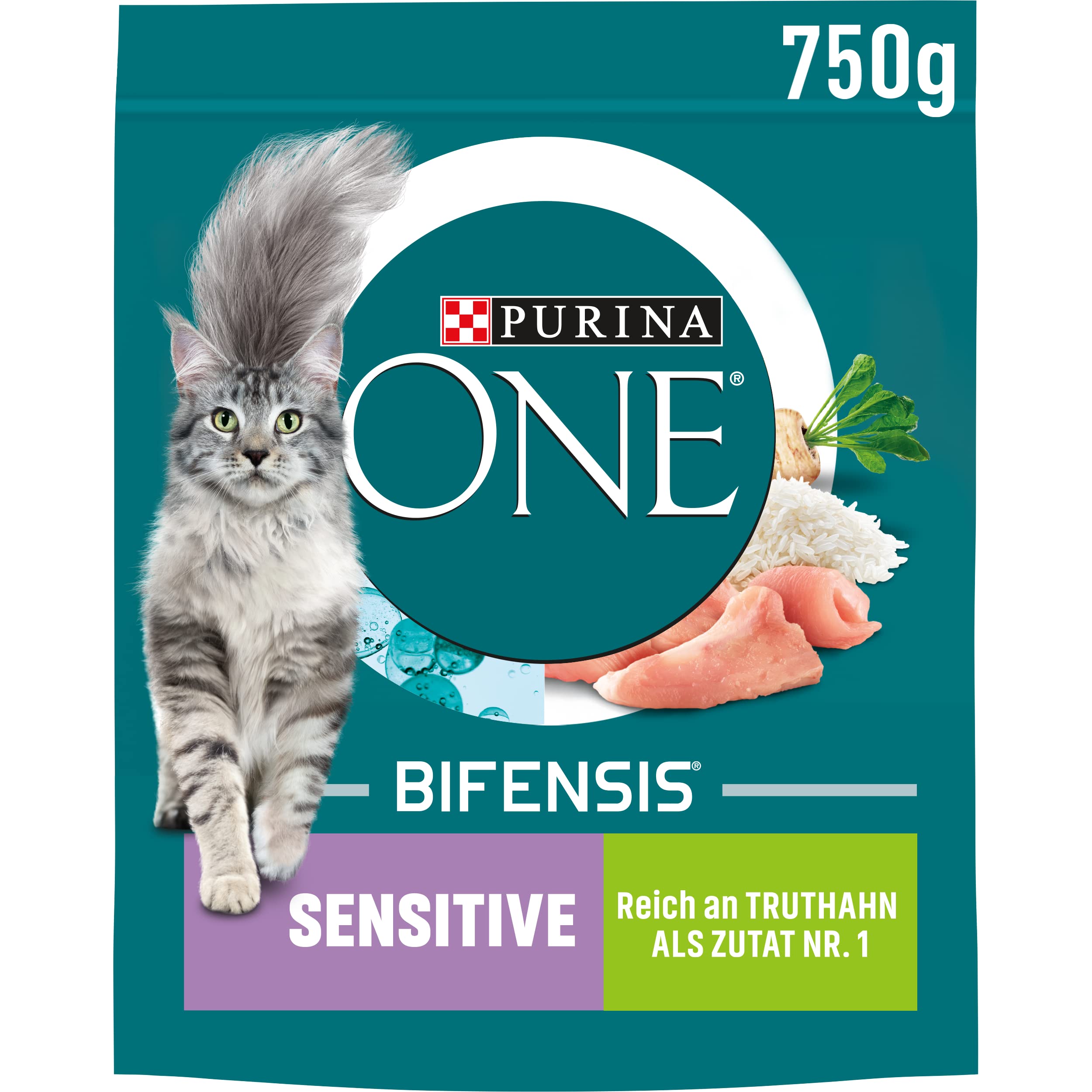 PURINA ONE Sensitive Turkey Dry Cat Food 1 x 750 g Bag
