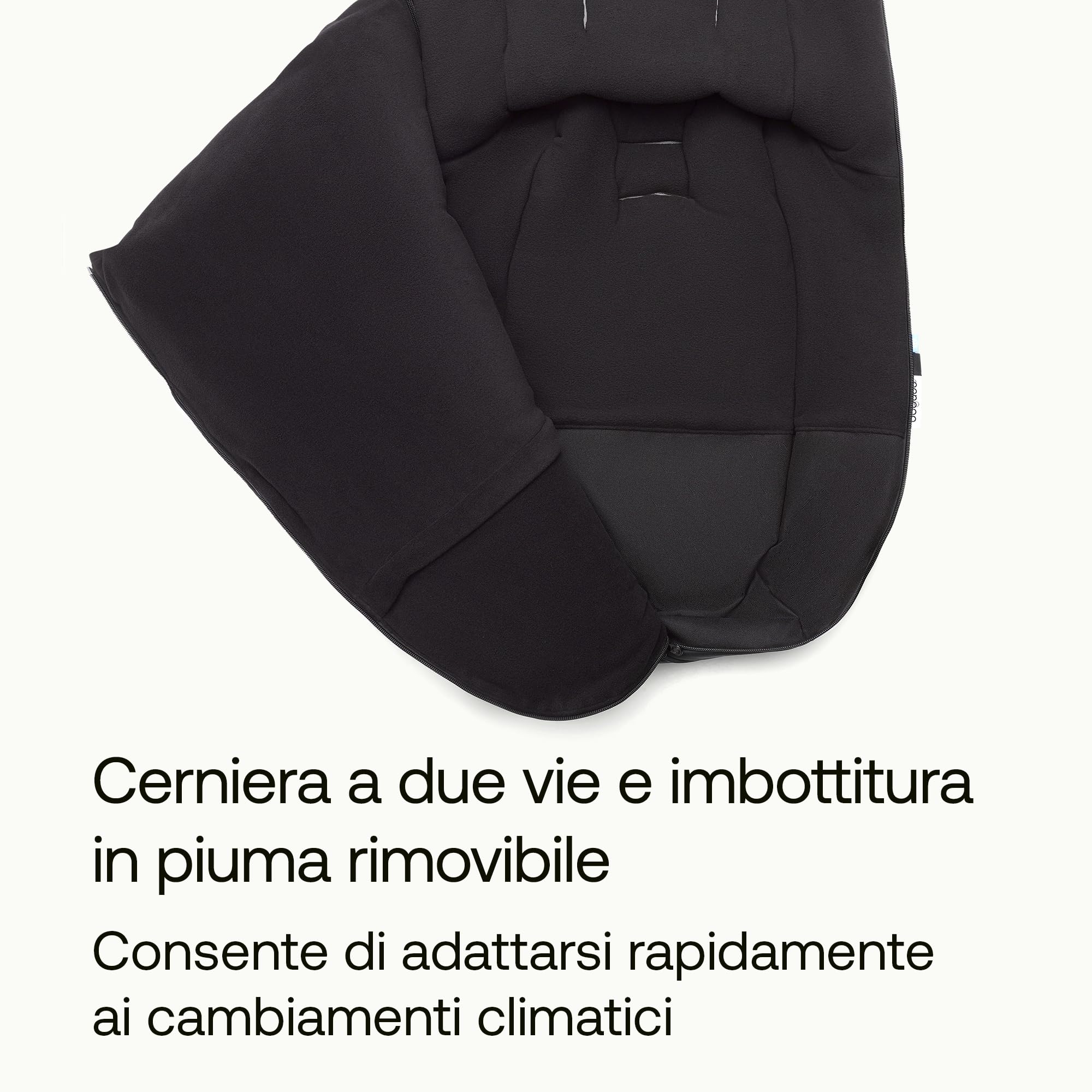 Bugaboo Sacco a Pelo Performance Invernale, Accessorio Essenziale per il Passeggino con Cappuccio, Poggiapiedi e Cerniera Bi-direzionale, Caldo e Confortevole, in Midnight Black