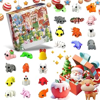 2025 Advent Calendar Christmas Gift Box Set - 24pcs D Printed Mini Animal Advent Calendar 24 Days for Christmas Party Favors Kids Adult