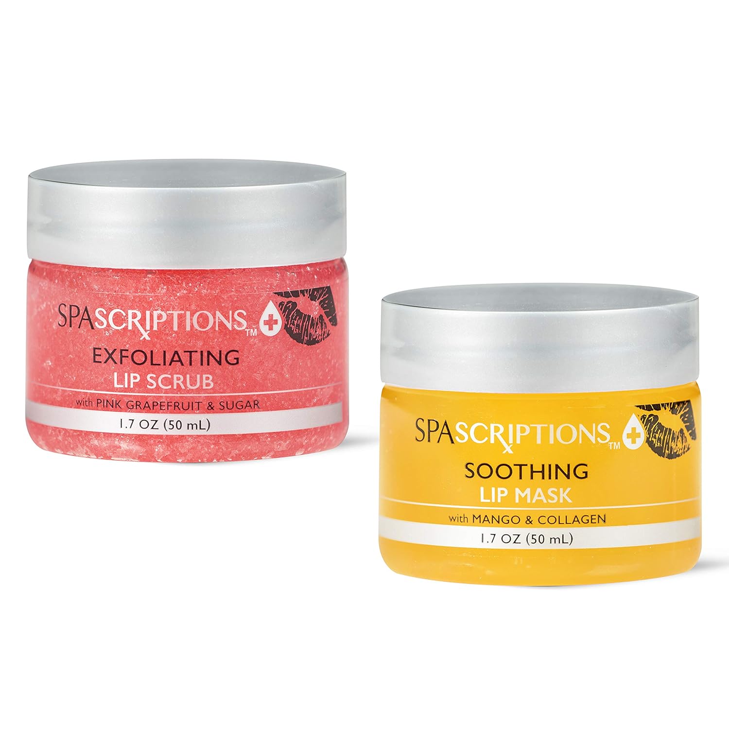 Spascriptions 2-Pack Lip Therapy Treatment to Fight Mask Wearing Dryness, Lip Scrubs and Lip Masks Exfoliate Hydrate and Sooth (Soothing) : Beauty & Personal Care
