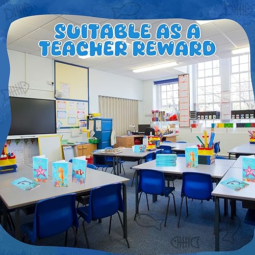 Miniatura 7 de Ferraycle 24 mini blocs de notas para niños, mini cuadernos de animales del océano, recuerdos de fiesta bajo el mar, bloc de notas de bolsillo para