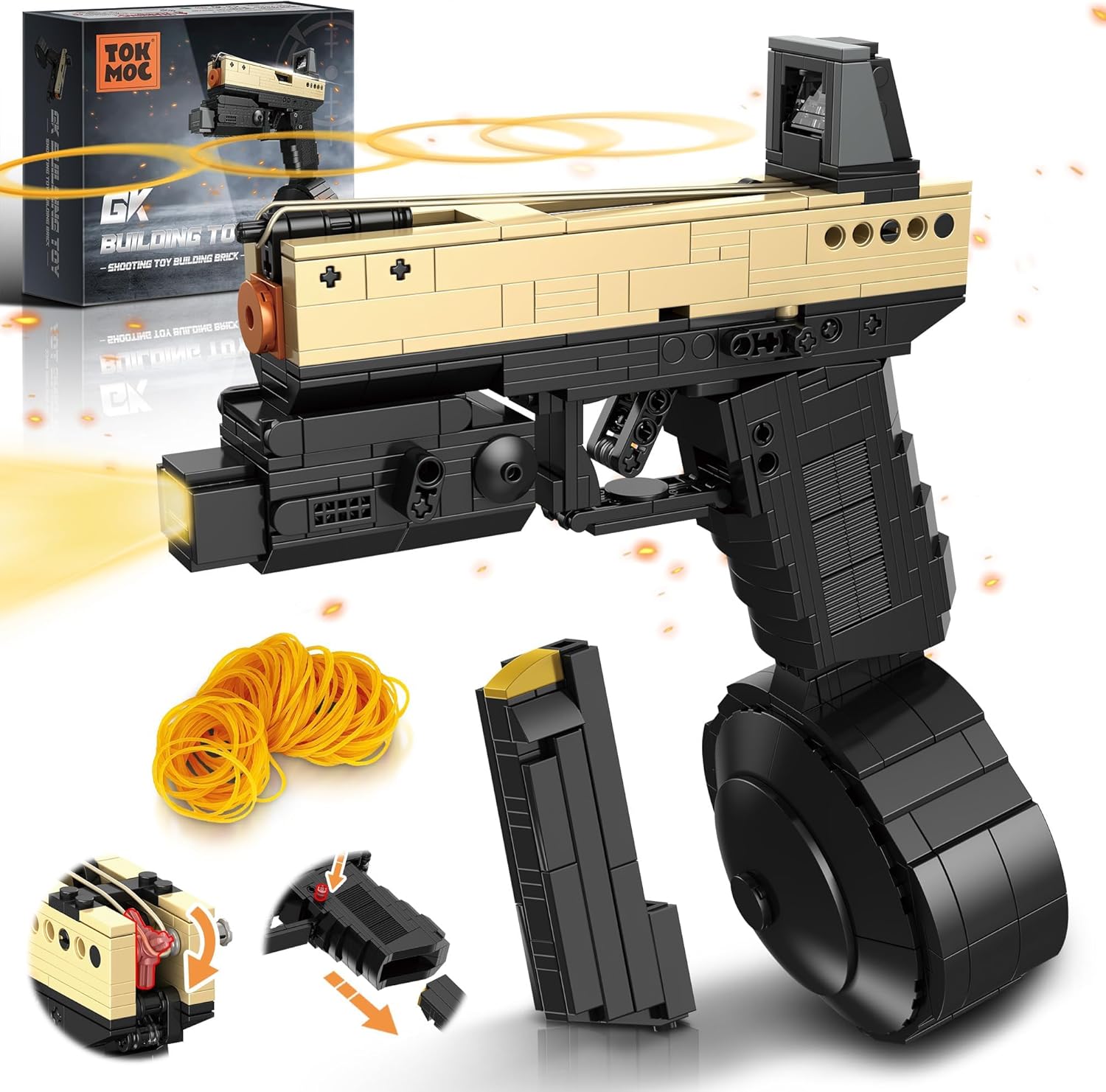 Model Gun Building Blocks Set, Building Bricks Toy Guns, Guns Buildings Toys for Boys Kids Adults Sniper Set, Toy Pistol Model Kit for Military Fan