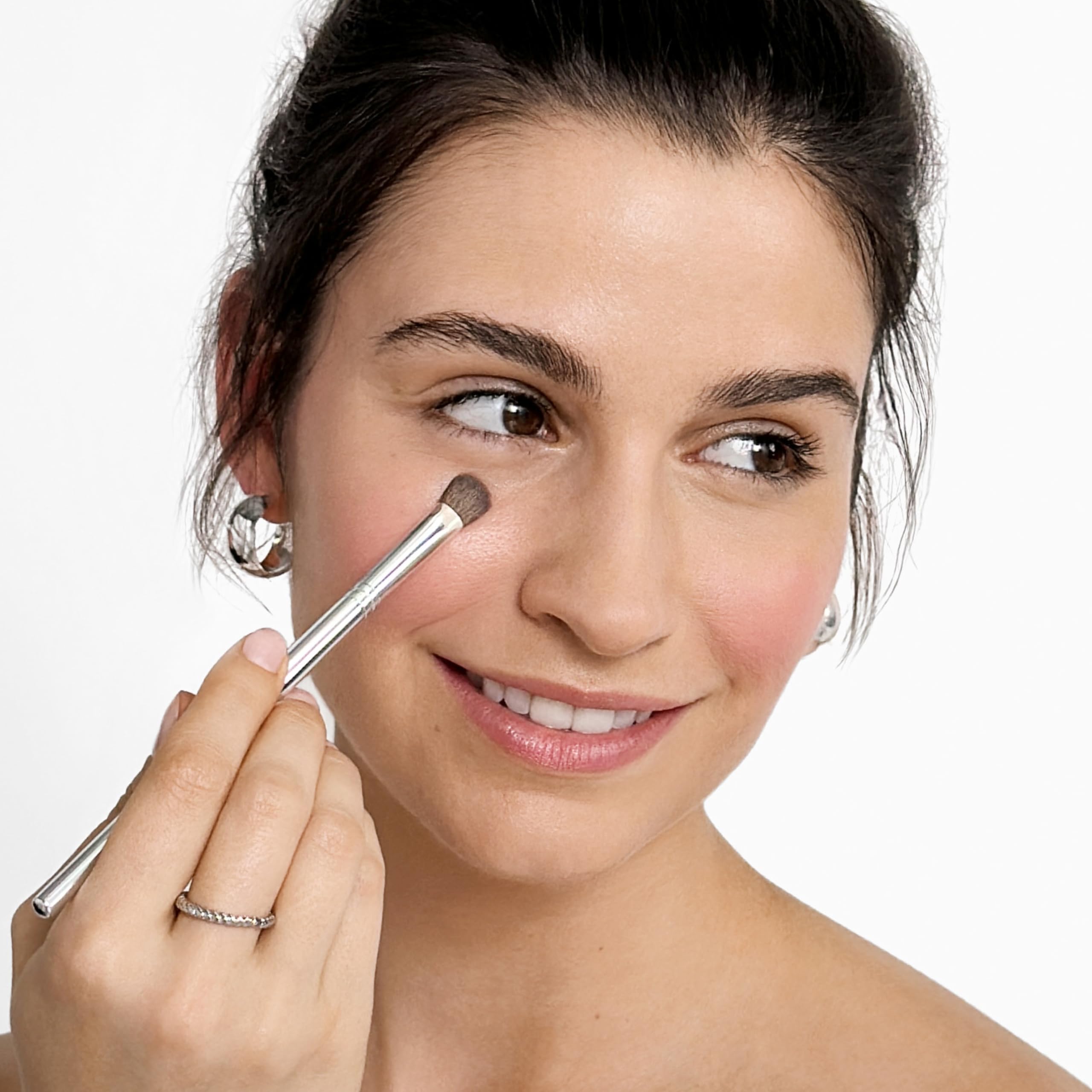 Clinique Flat Concealer Undereye + Face Blending Brush For Makeup | Helps Cover Dark Circles + Imperfections