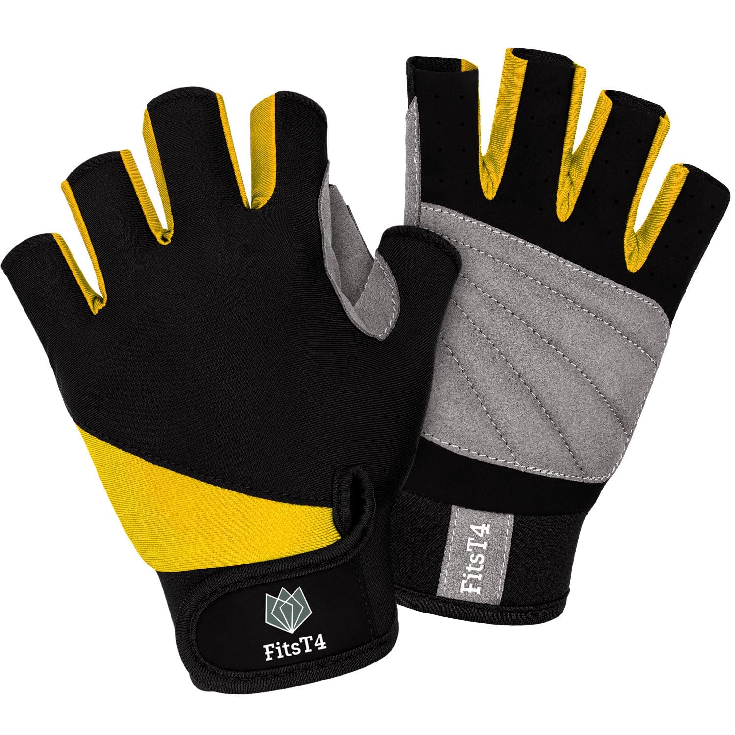 FitsT4 Sports Guanti da surf 3/4 dita imbottiti antiscivolo per sci nautico canoa, windsurf, kiteboard, vela, kayak, SUP Stand Up Paddling. per uomini, donne e bambini