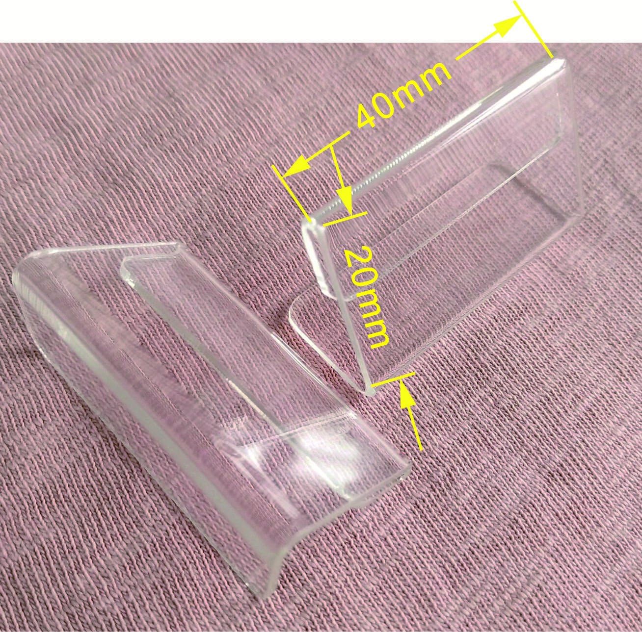 RUIXUAN Set of 30PCS Mini Sign Display Holder, L Shape Clear Acrylic Price Card Tag Label Stand, Counter Top Stand 4x2cm - Image 3