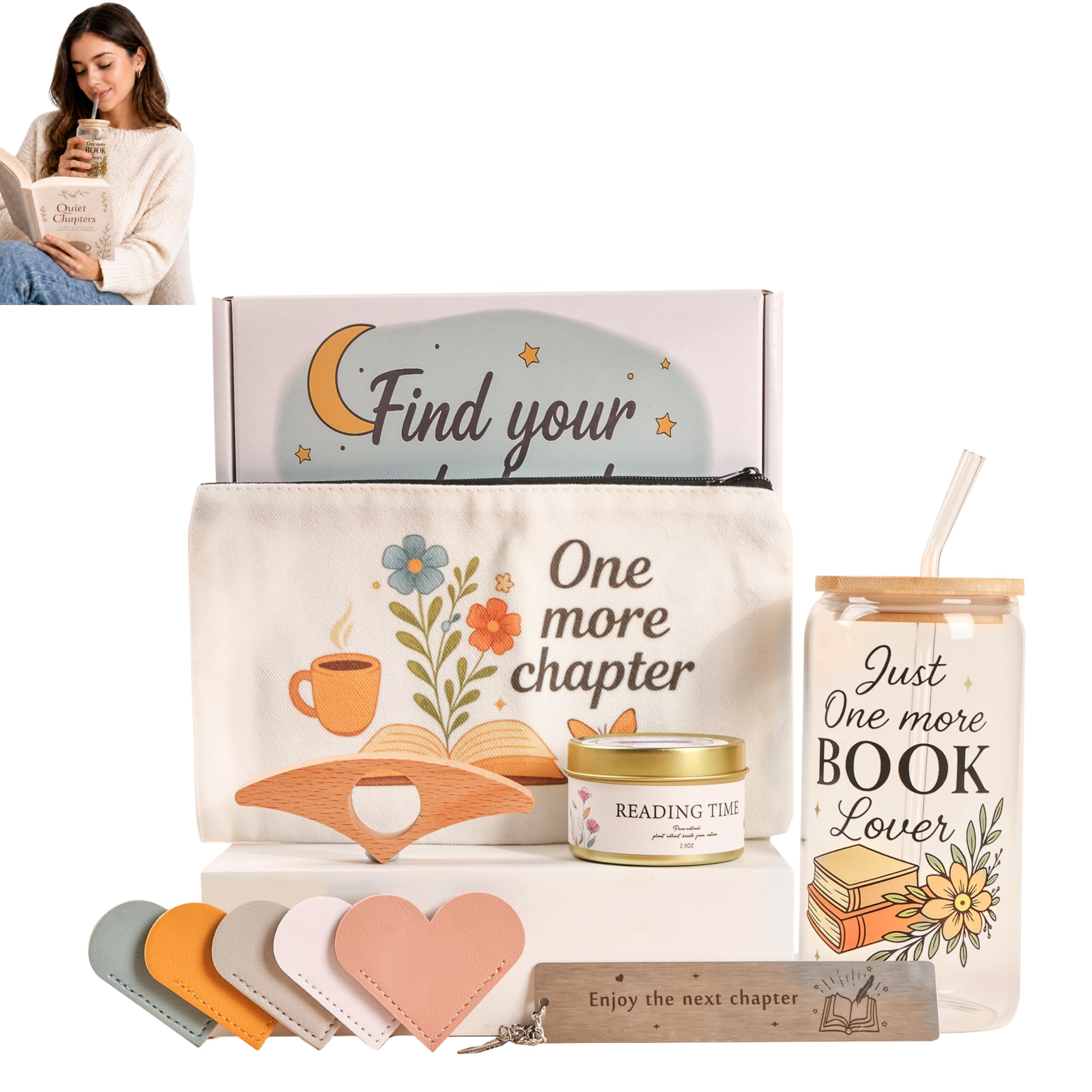 Caja de regalo para amantes de los libros ideal para Navidad y Día de la Madre