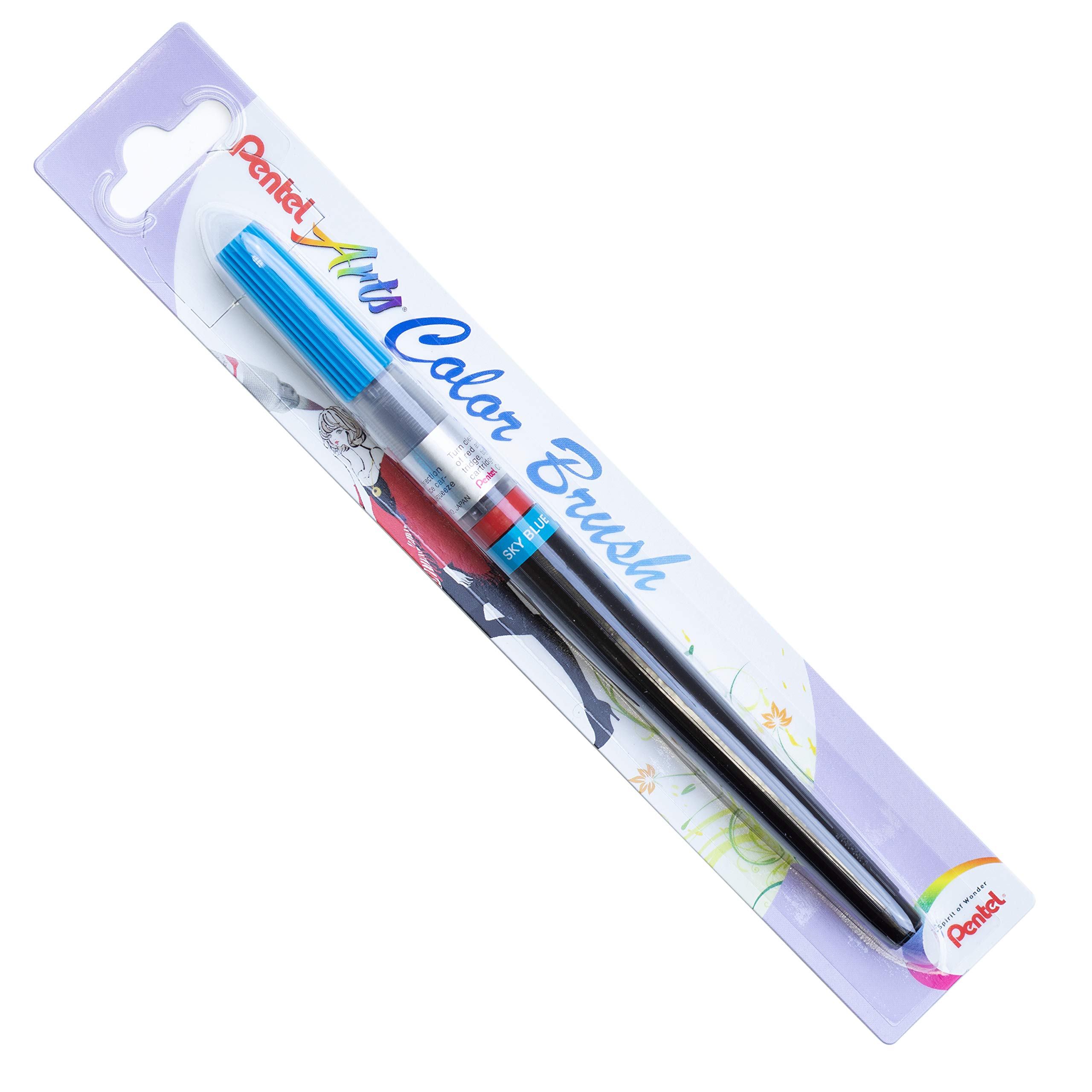 Pentel Arts Colour Brush, Sky Blue, 1 blister card with 1 brush, XGFL-110X