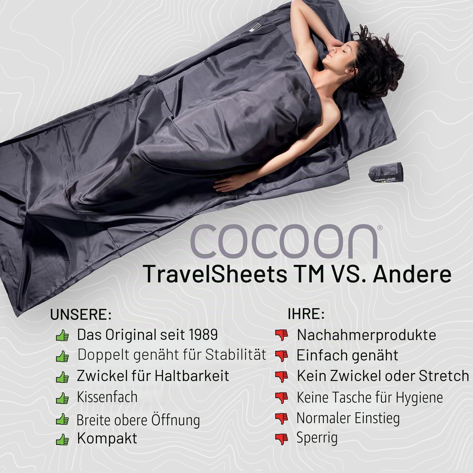 Cocoon Seidenschlafsack Travel Sheet XL Extra Large - Silk